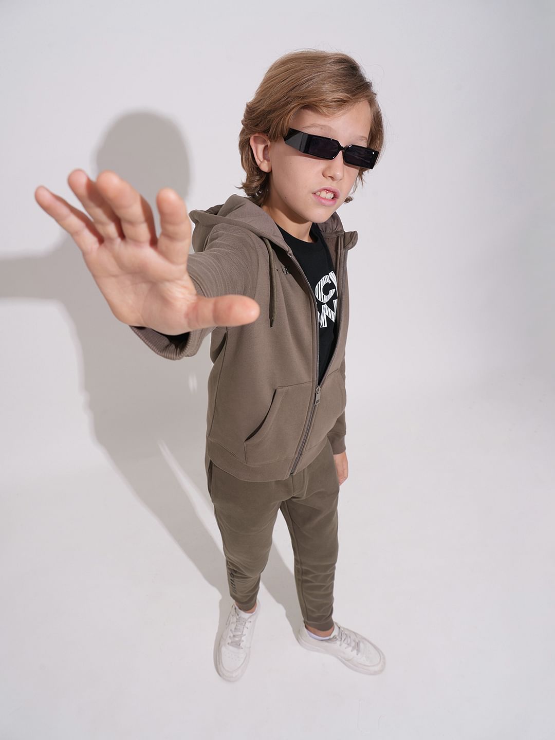 Brown Hooded Co-ord Set Sweatshirt