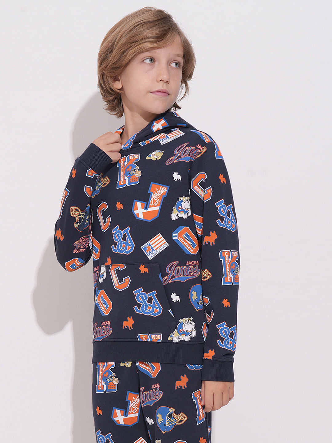 Boys Blue Printed Co-ord Set Sweatshirt