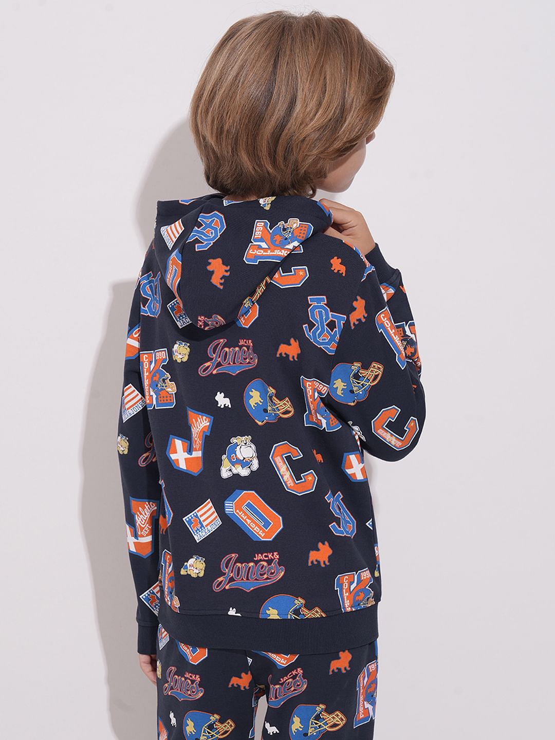 Boys Blue Printed Co-ord Set Sweatshirt