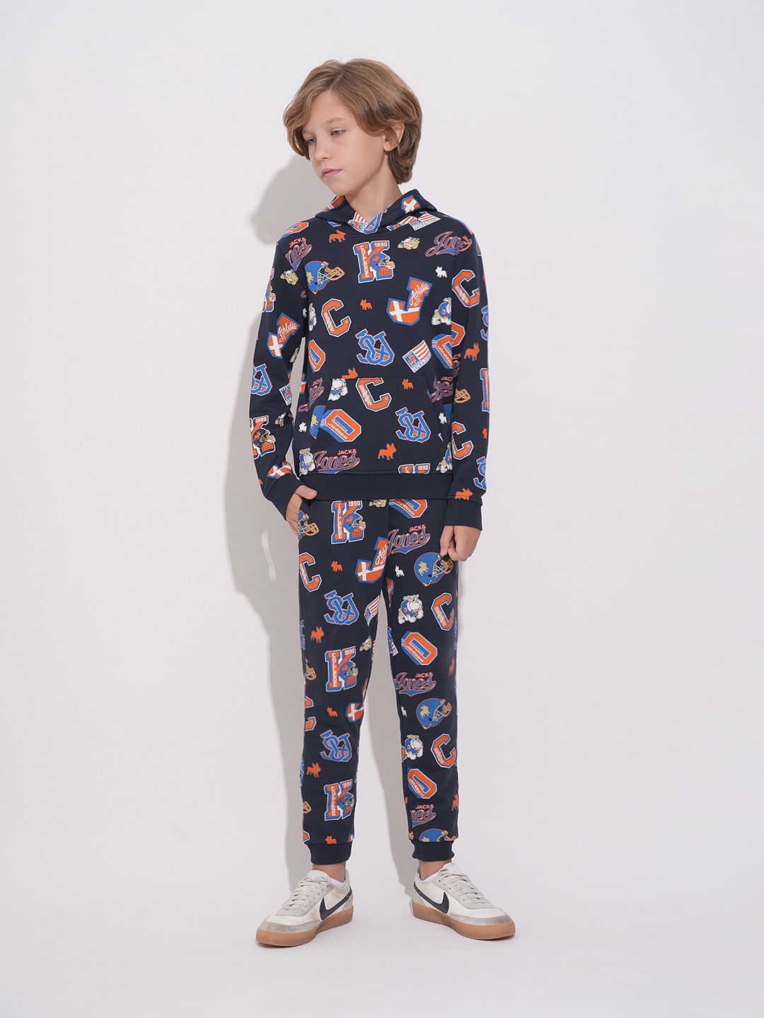 Boys Blue Printed Co-ord Set Sweatshirt