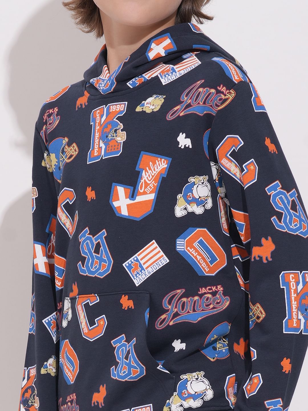 Boys Blue Printed Co-ord Set Sweatshirt