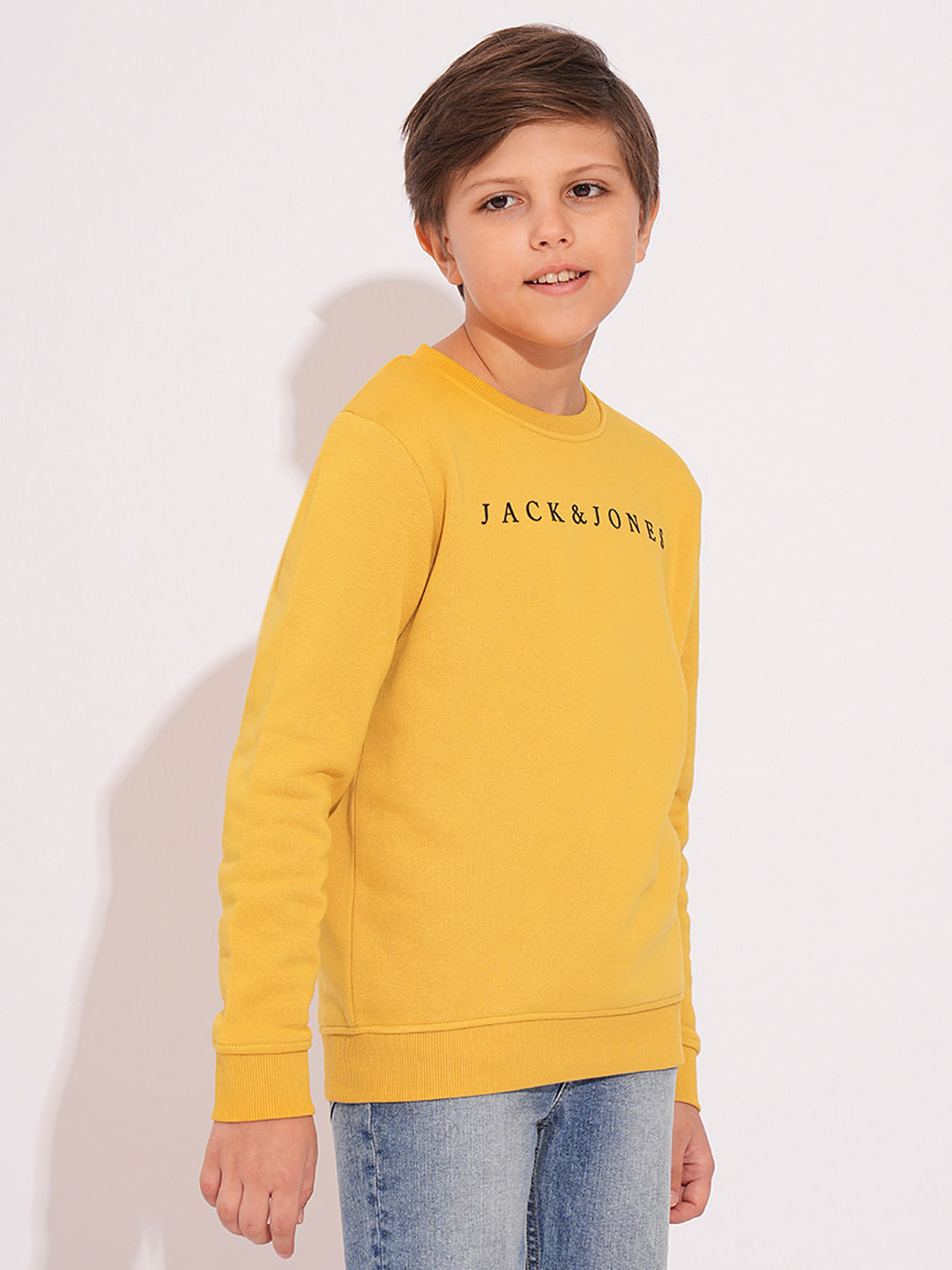 Boys Yellow Logo Print Sweatshirt