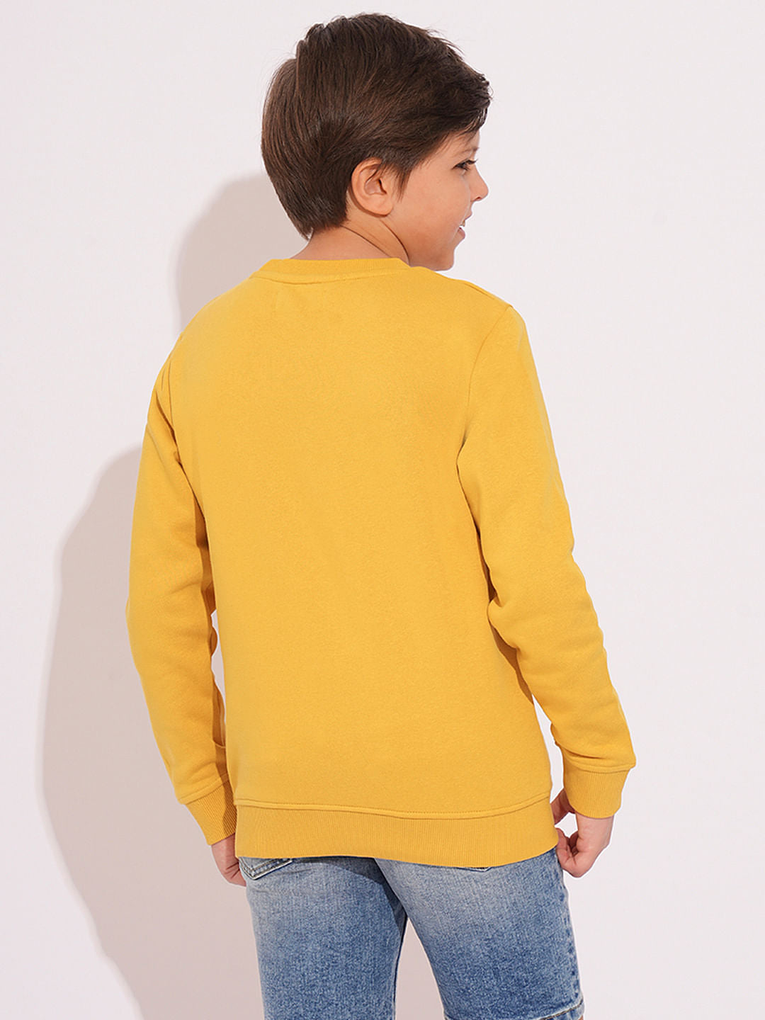 Boys Yellow Logo Print Sweatshirt