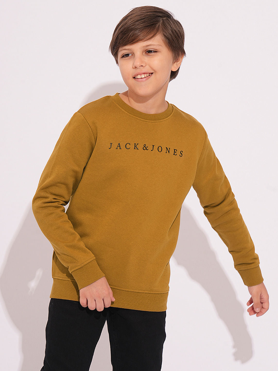 Boys Brown Logo Print Sweatshirt