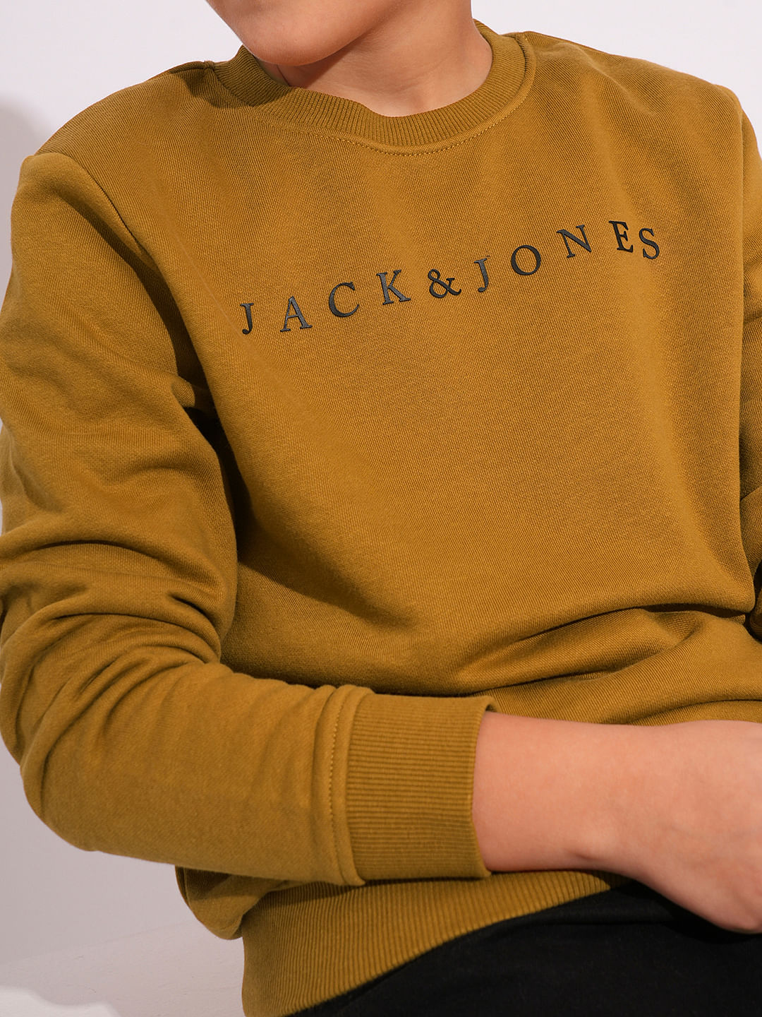 Boys Brown Logo Print Sweatshirt