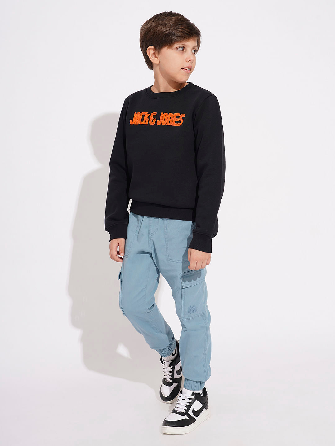 Boys Black Logo Print Sweatshirt