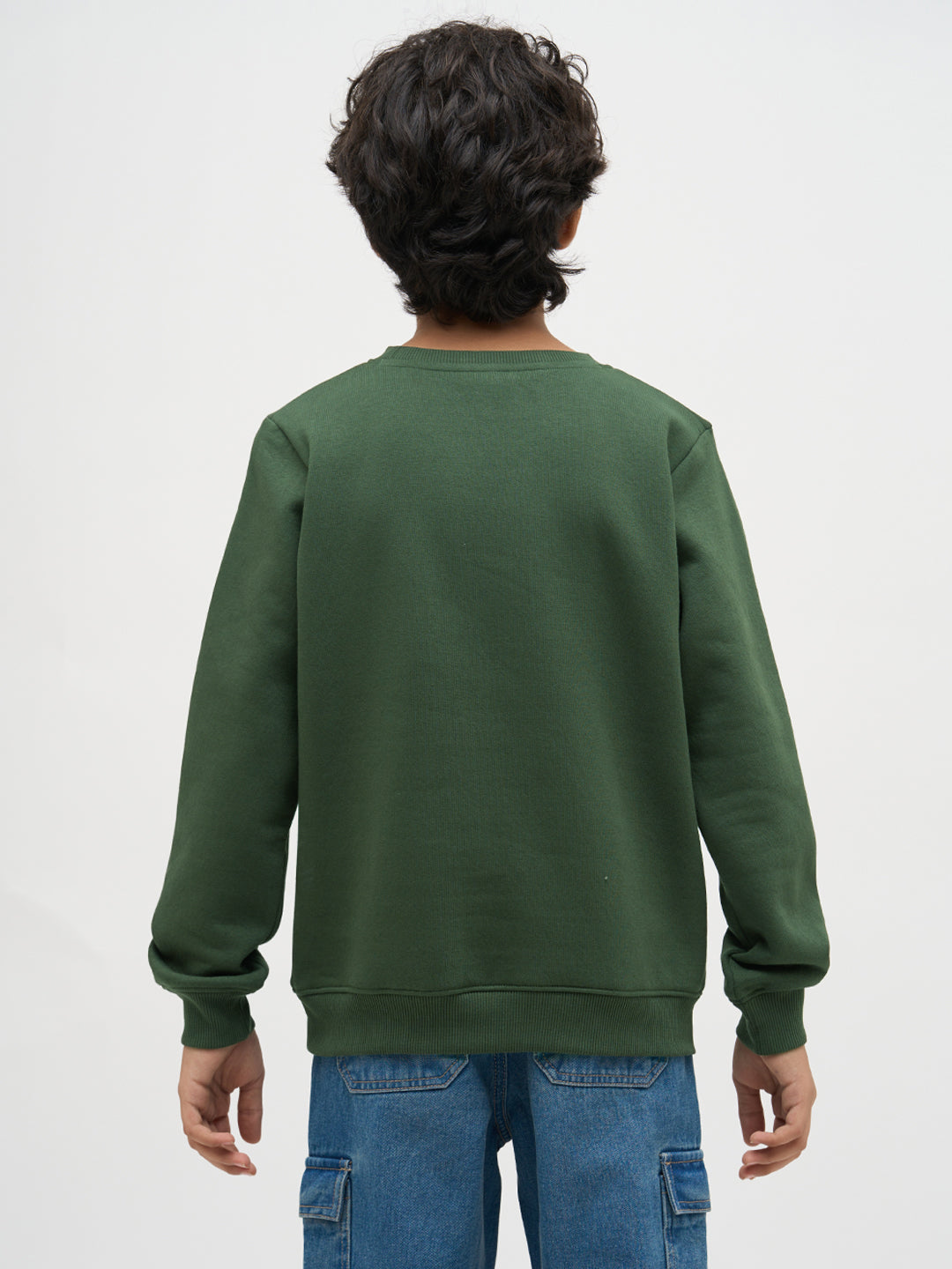 Boys Green Logo Text Sweatshirt