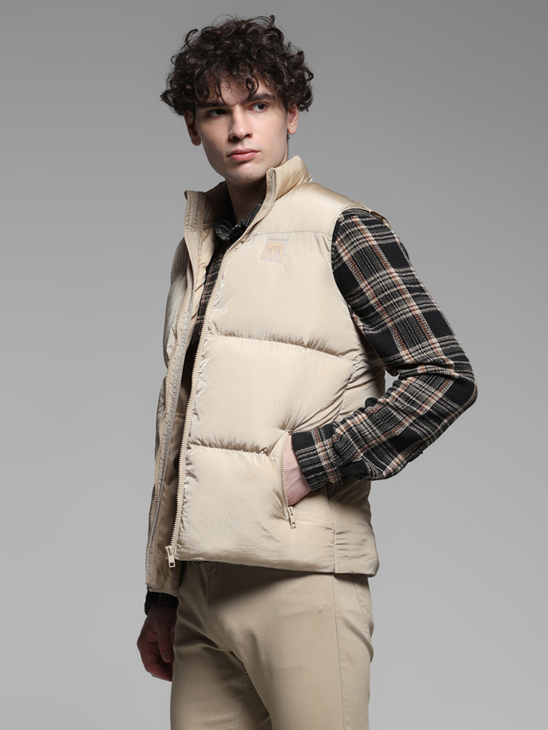 Beige Puffer Vest