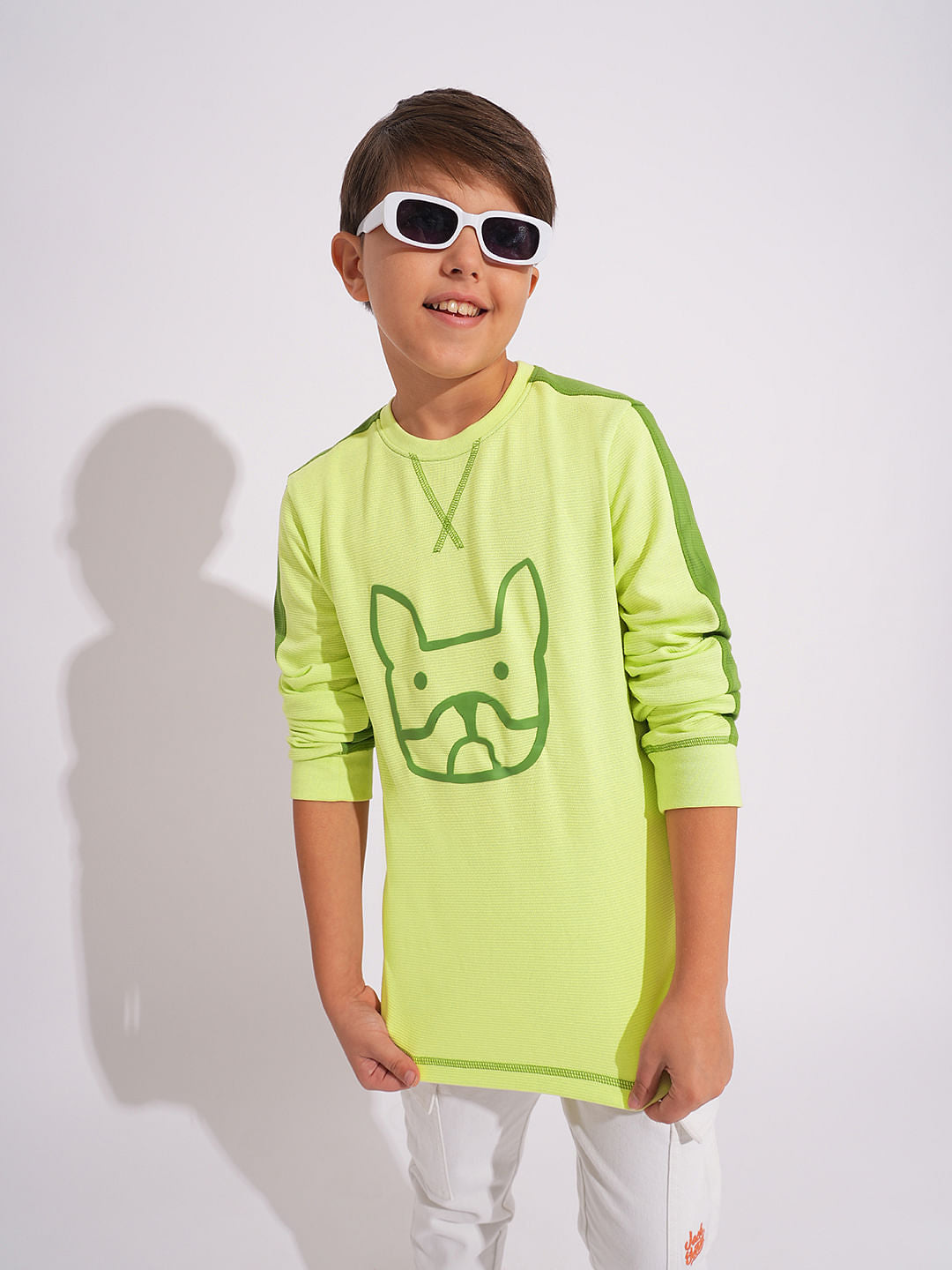 Boys Lime Doggo Print T-shirt