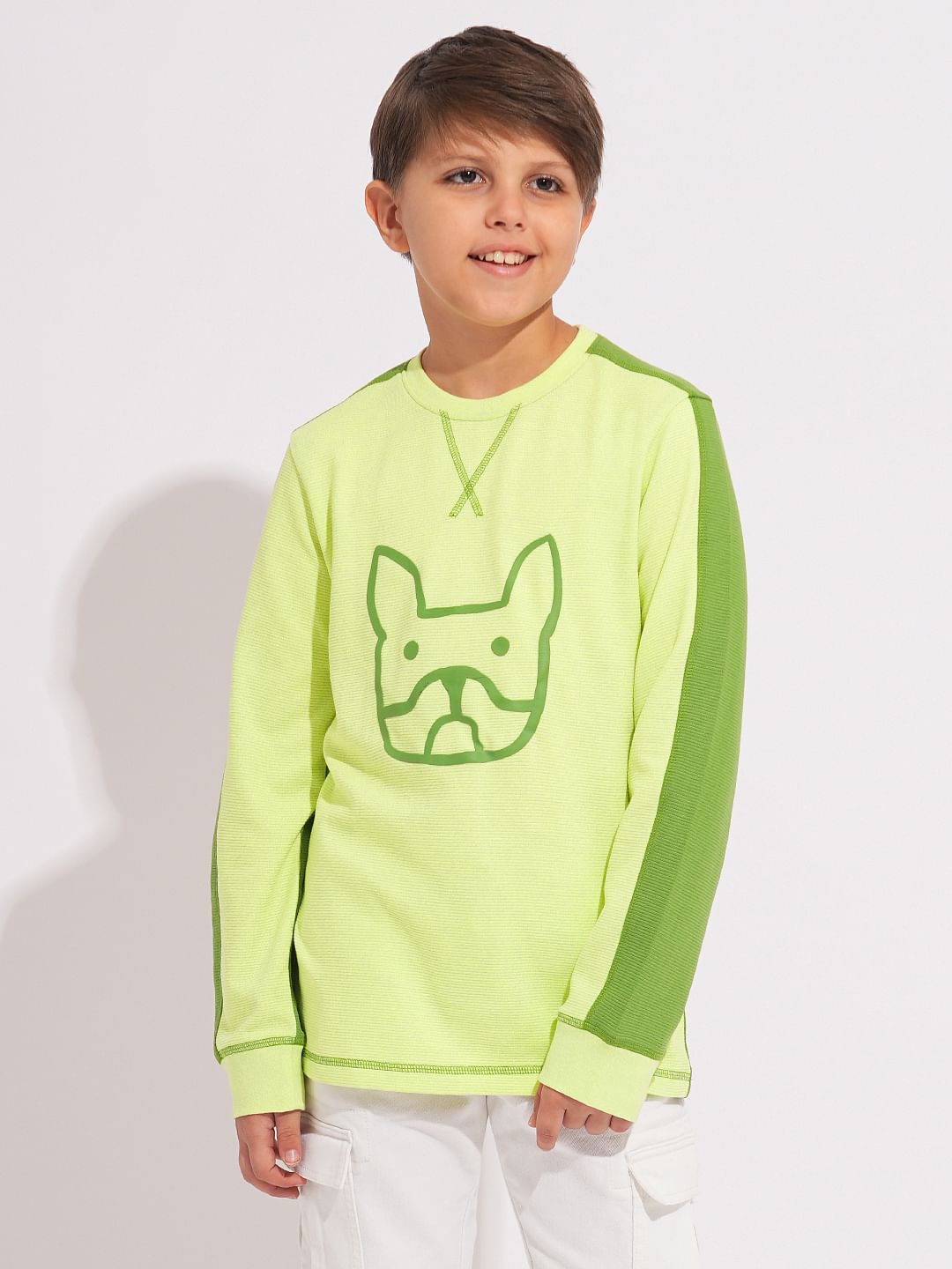 Boys Lime Doggo Print T-shirt