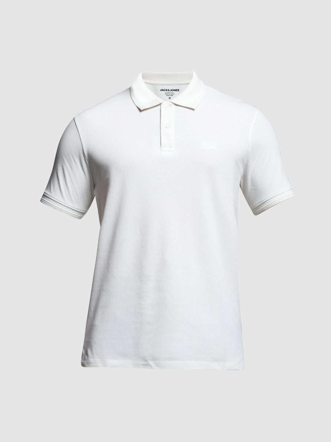 White Ribbed Sleeve Polo