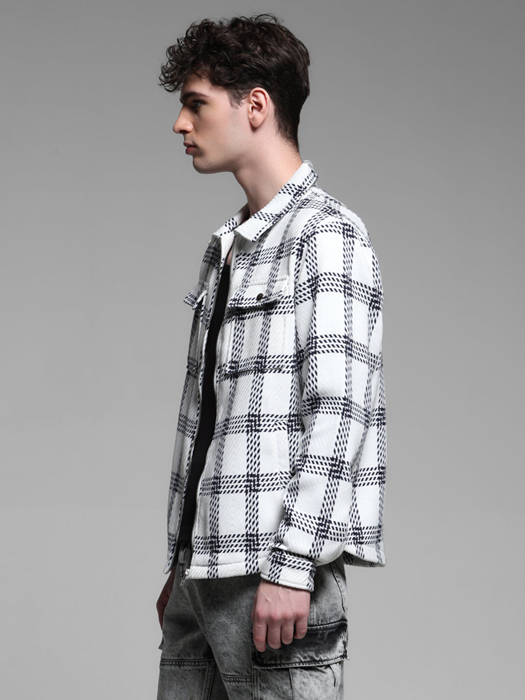 White Check Cotton Shirt