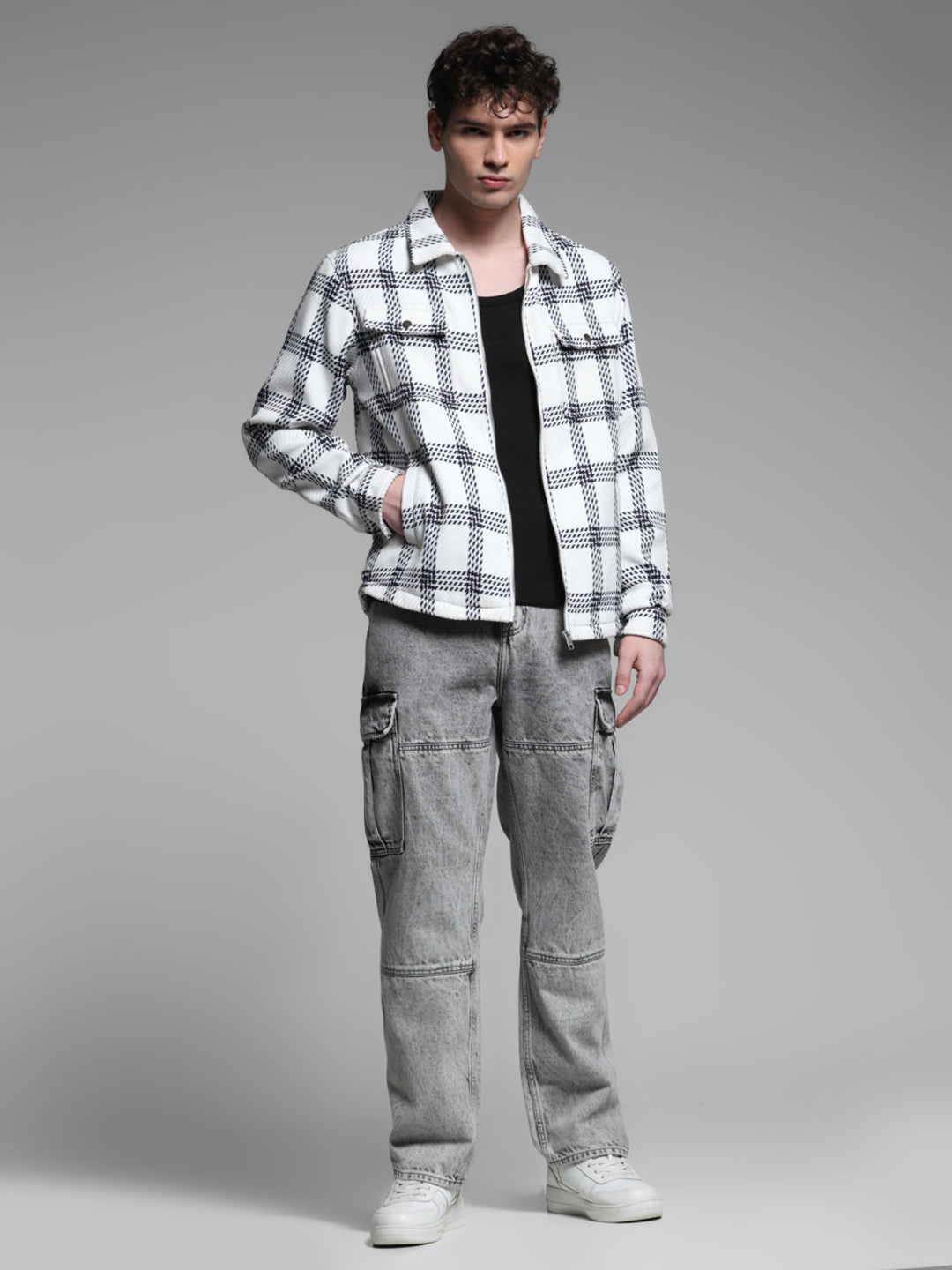 White Check Cotton Shirt