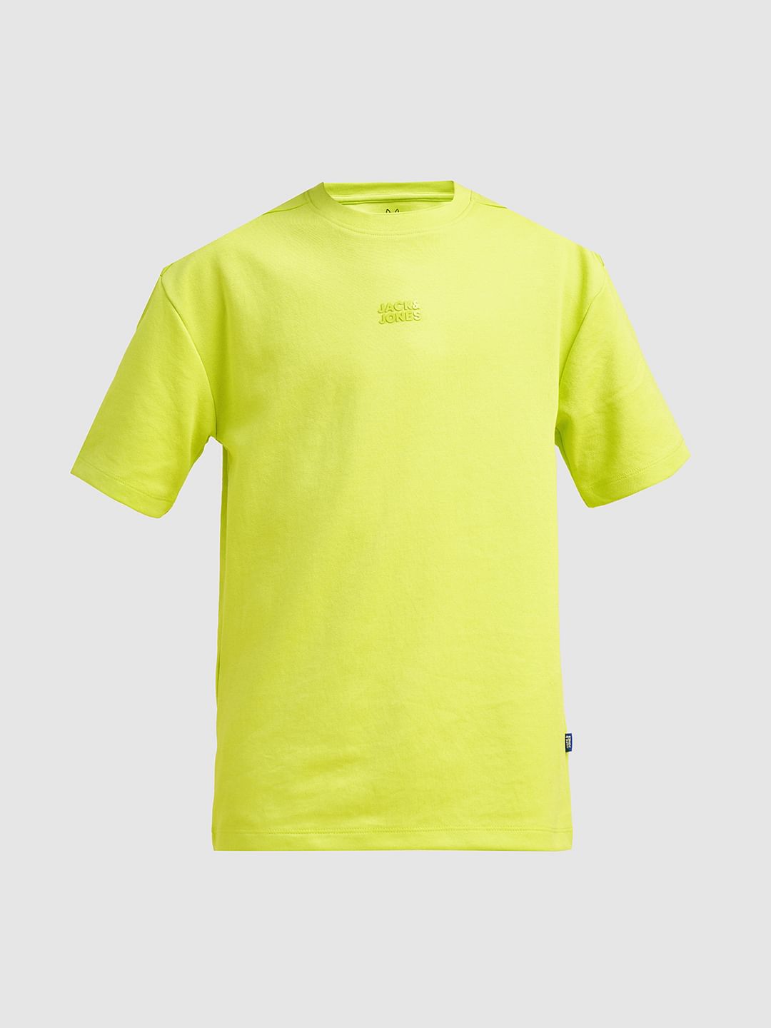 Boys Neon Green Logo Print Oversized T-shirt