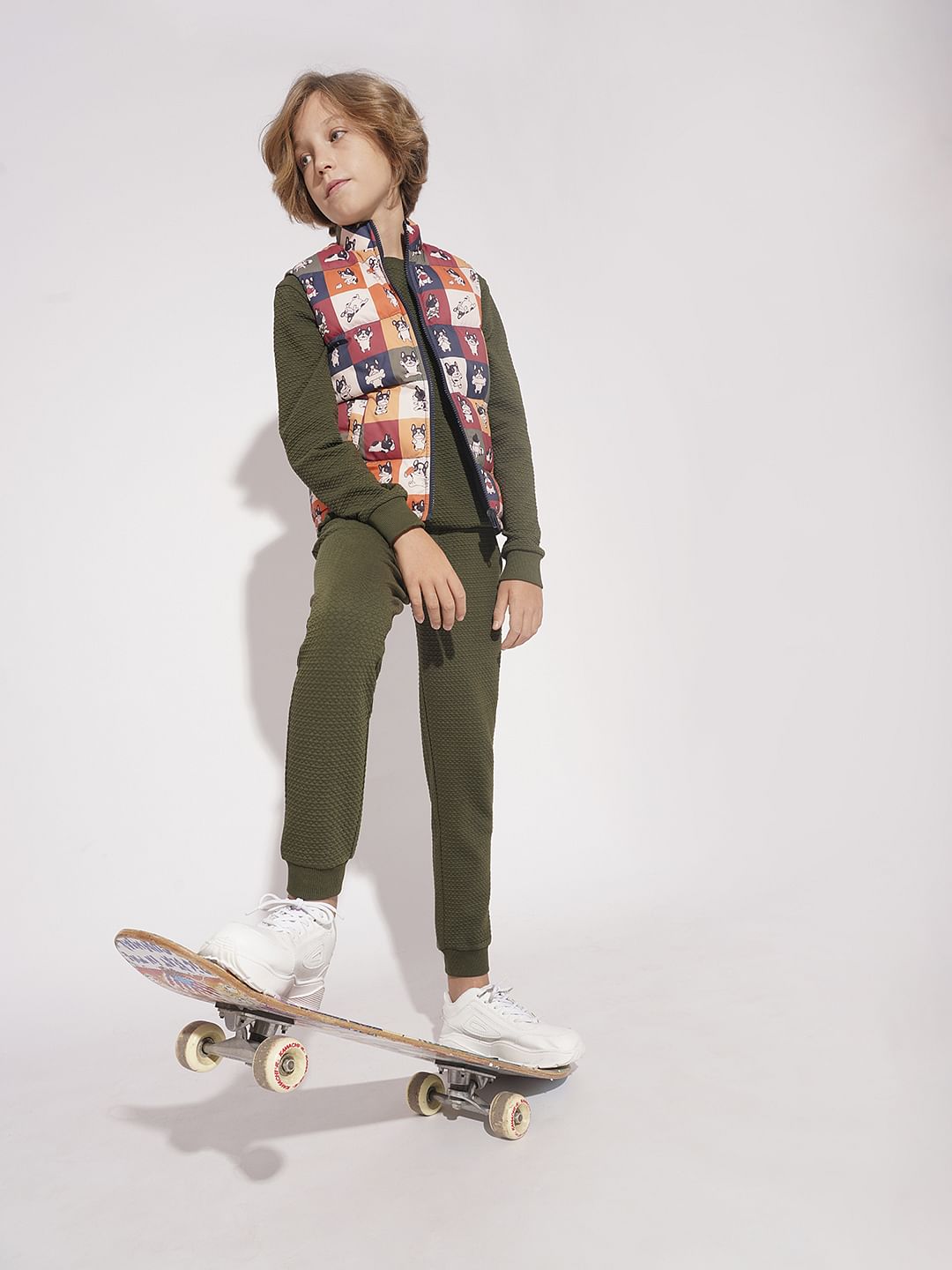 Boys Multi-Colour Reversible High Neck Jacket