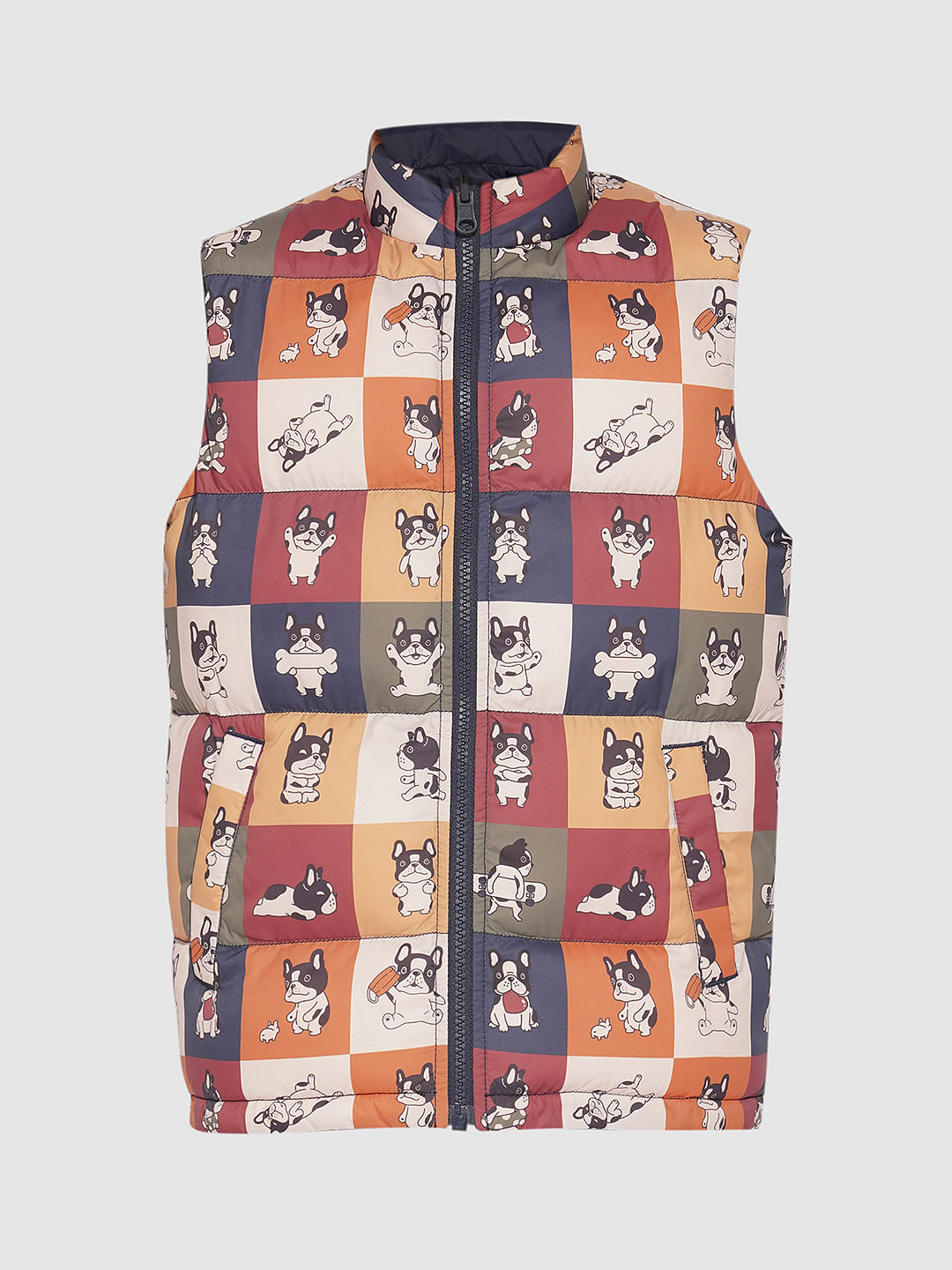 Boys Multi-Colour Reversible High Neck Jacket