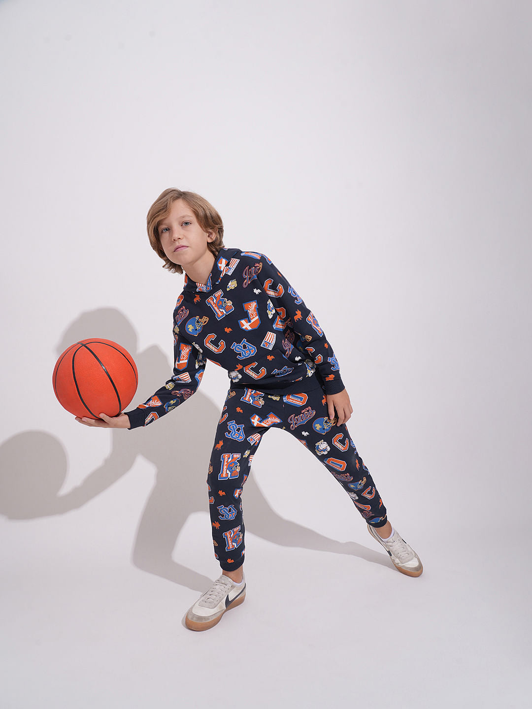 Boys Blue Printed Co-ord Set Joggers