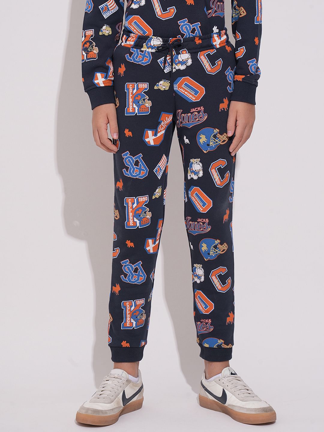 Boys Blue Printed Co-ord Set Joggers