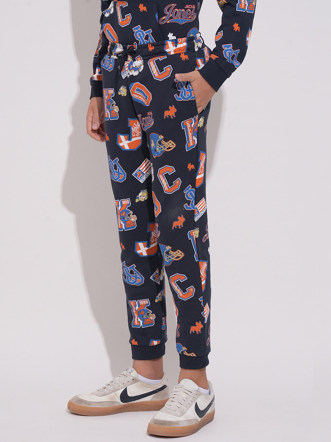 Boys Blue Printed Co-ord Set Joggers
