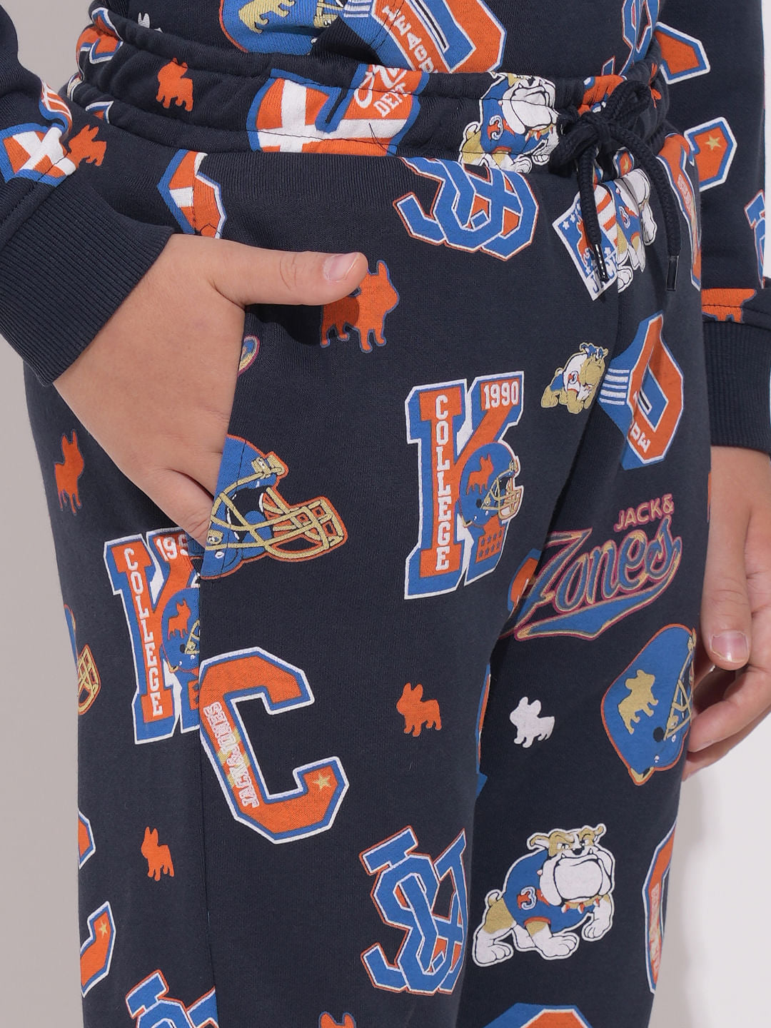 Boys Blue Printed Co-ord Set Joggers