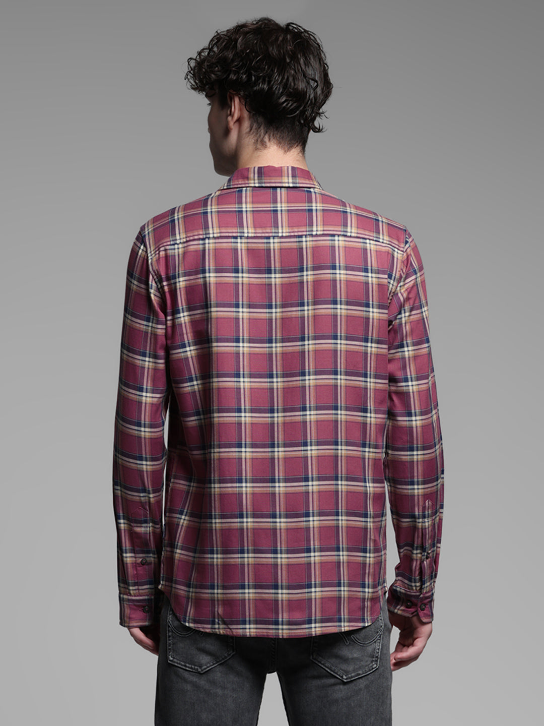 Pink Check Slim Fit Shirt