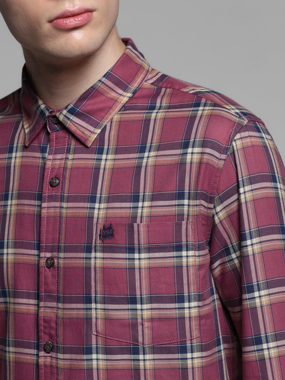 Pink Check Slim Fit Shirt