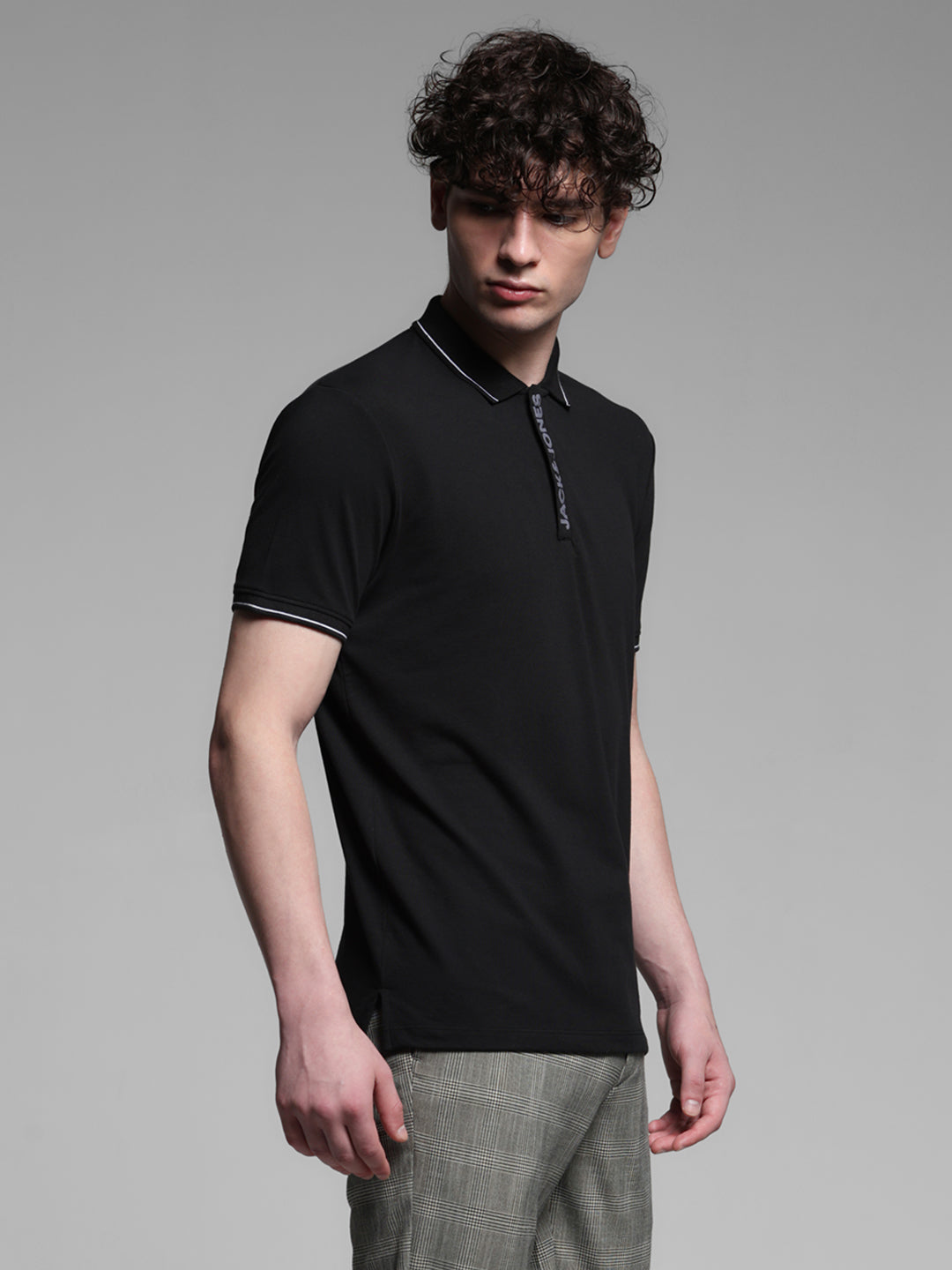 Black Logo Placket Detail Polo