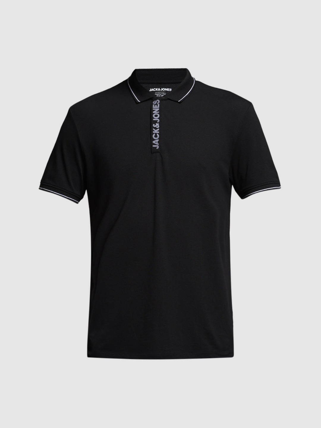 Black Logo Placket Detail Polo