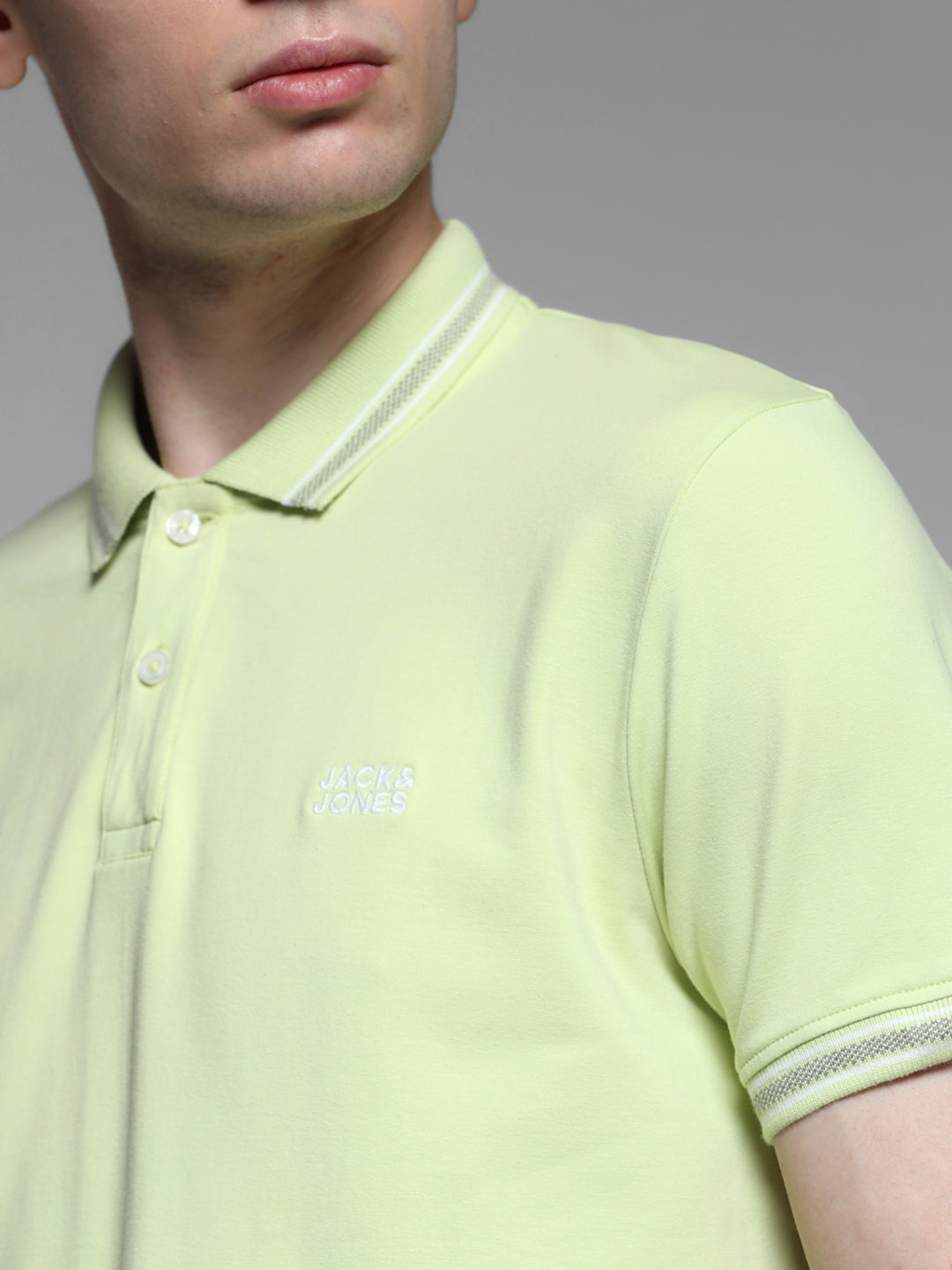 Lime Green Logo Print Polo