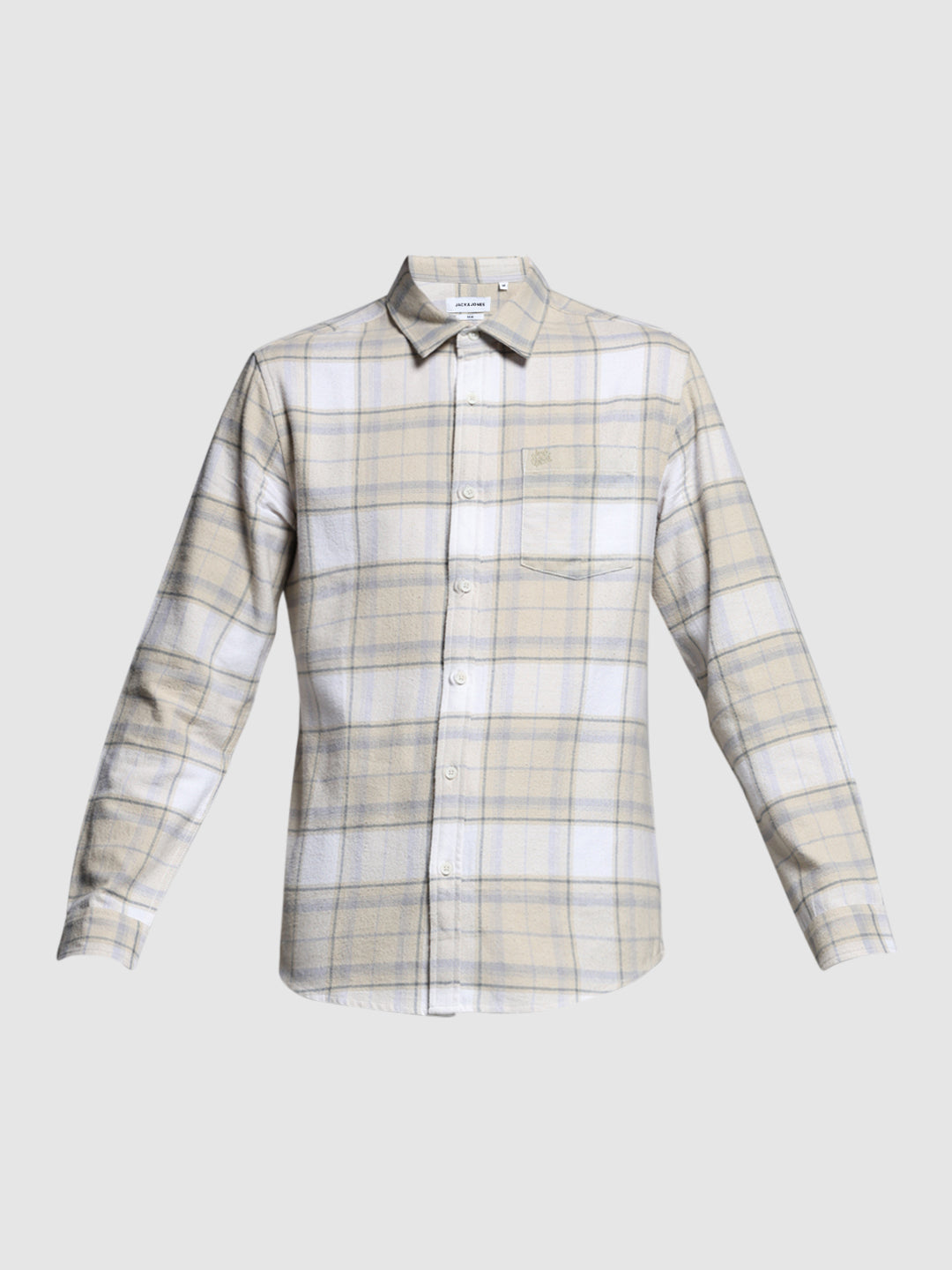 Beige Check Cotton Shirt