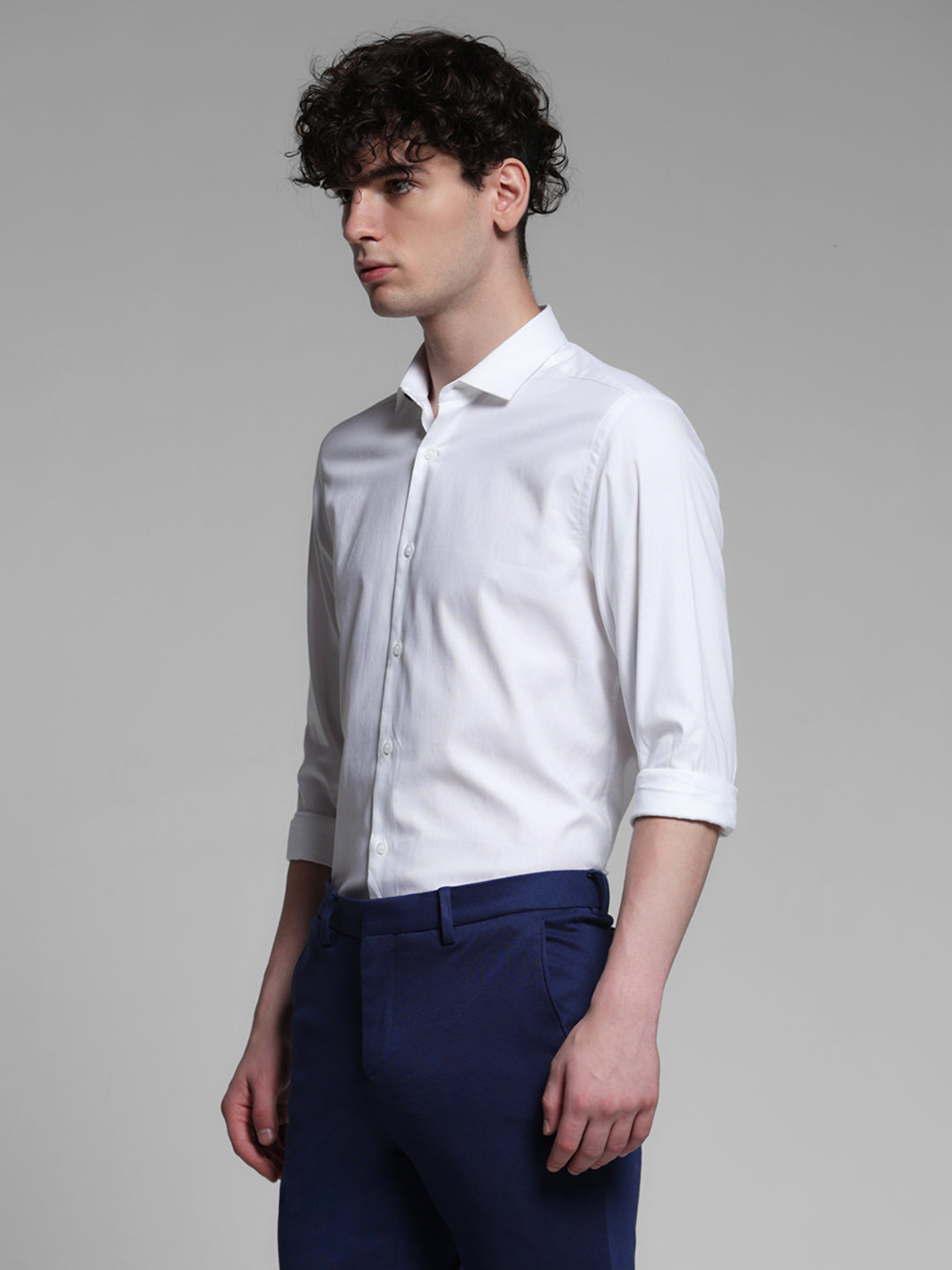 White Cotton Formal Shirt