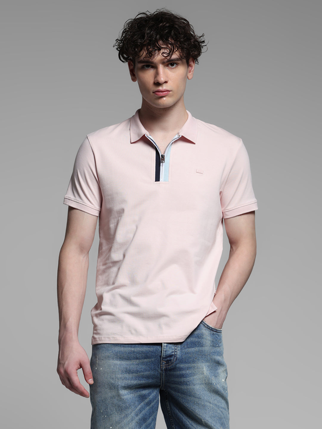 Lilac Zipper Detail Polo