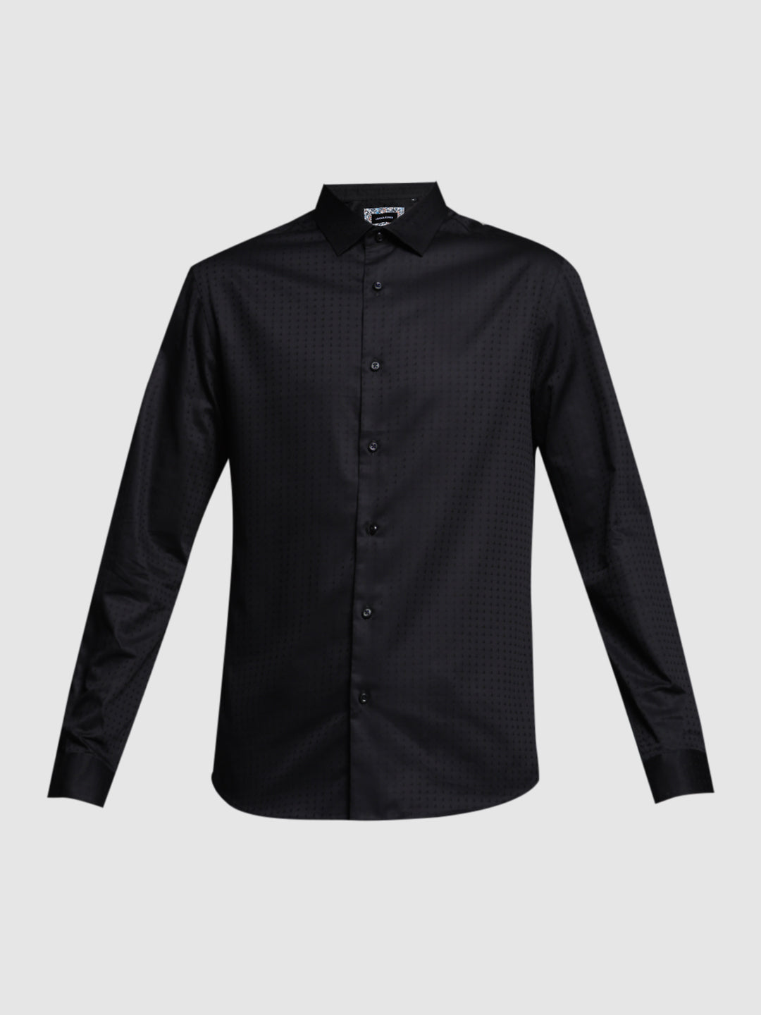 Black Dobby Full Sleeves Shirt