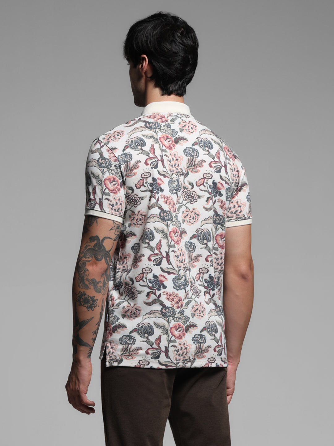 Printed Cotton Blend Polo