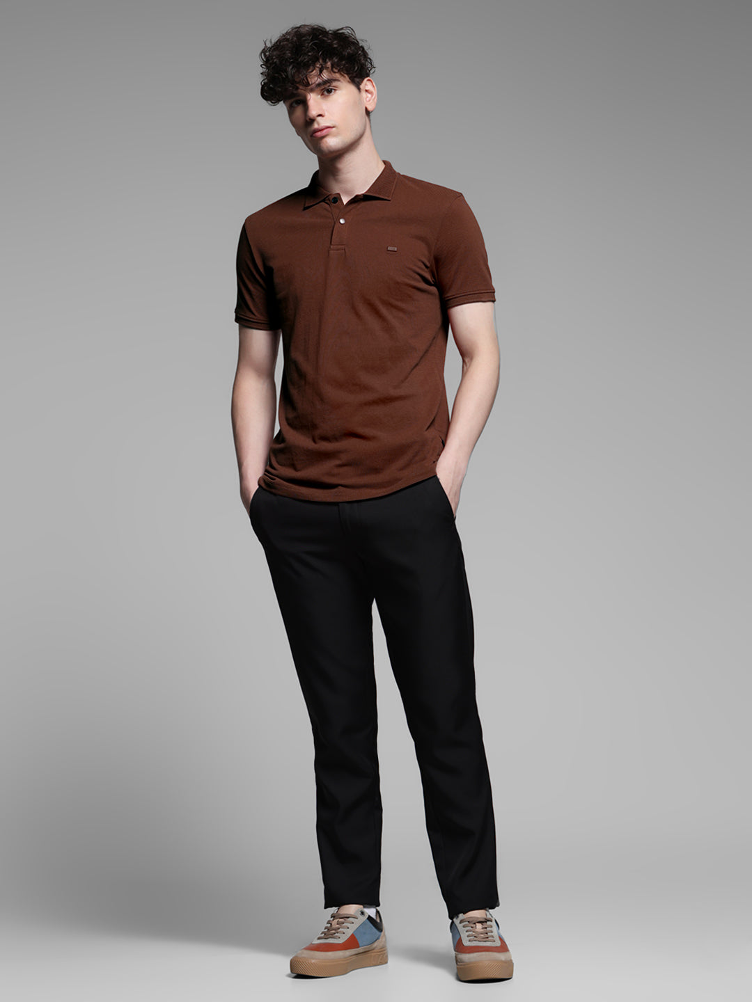 Dark Brown Solid Polo