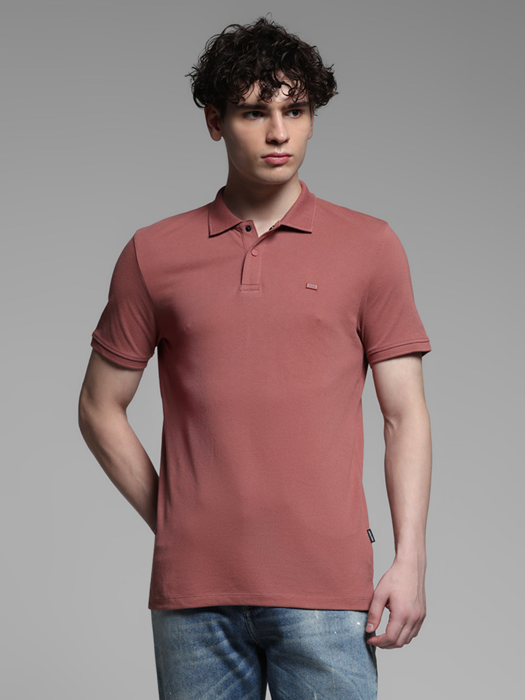 Dark Pink Solid Polo