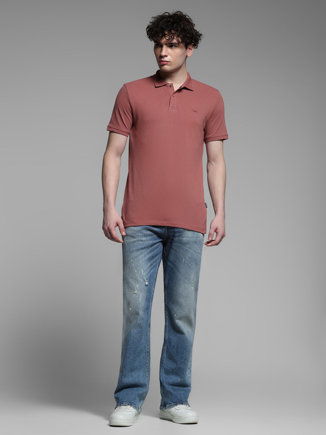 Dark Pink Solid Polo