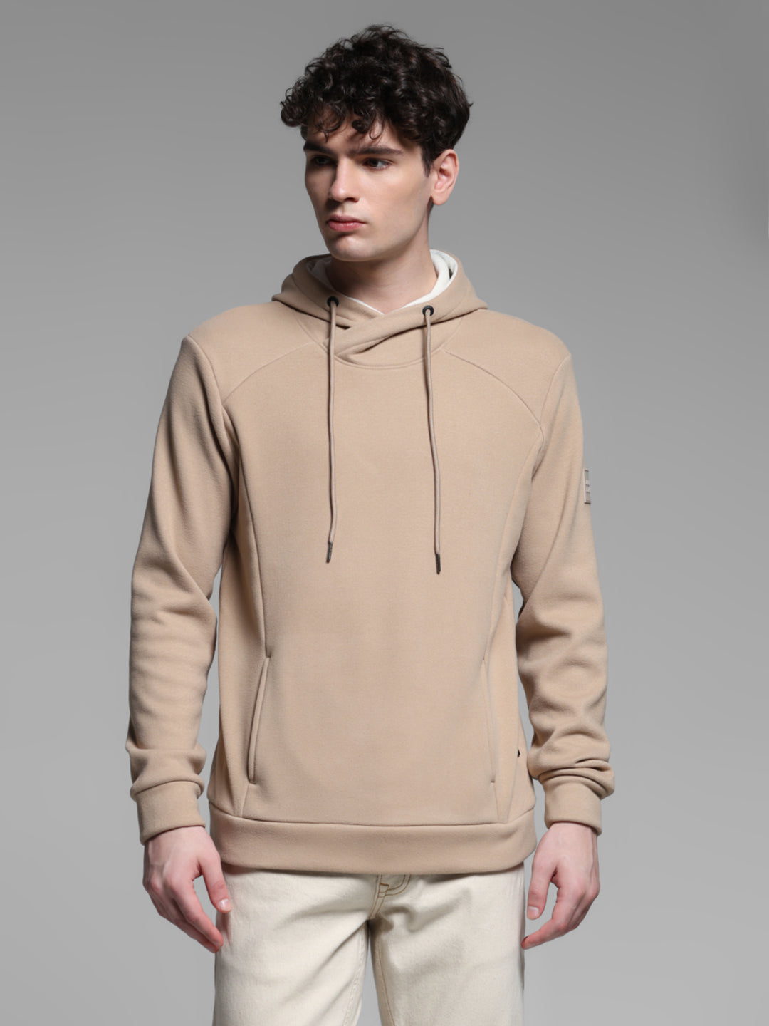 Beige hooded Sweatshirt