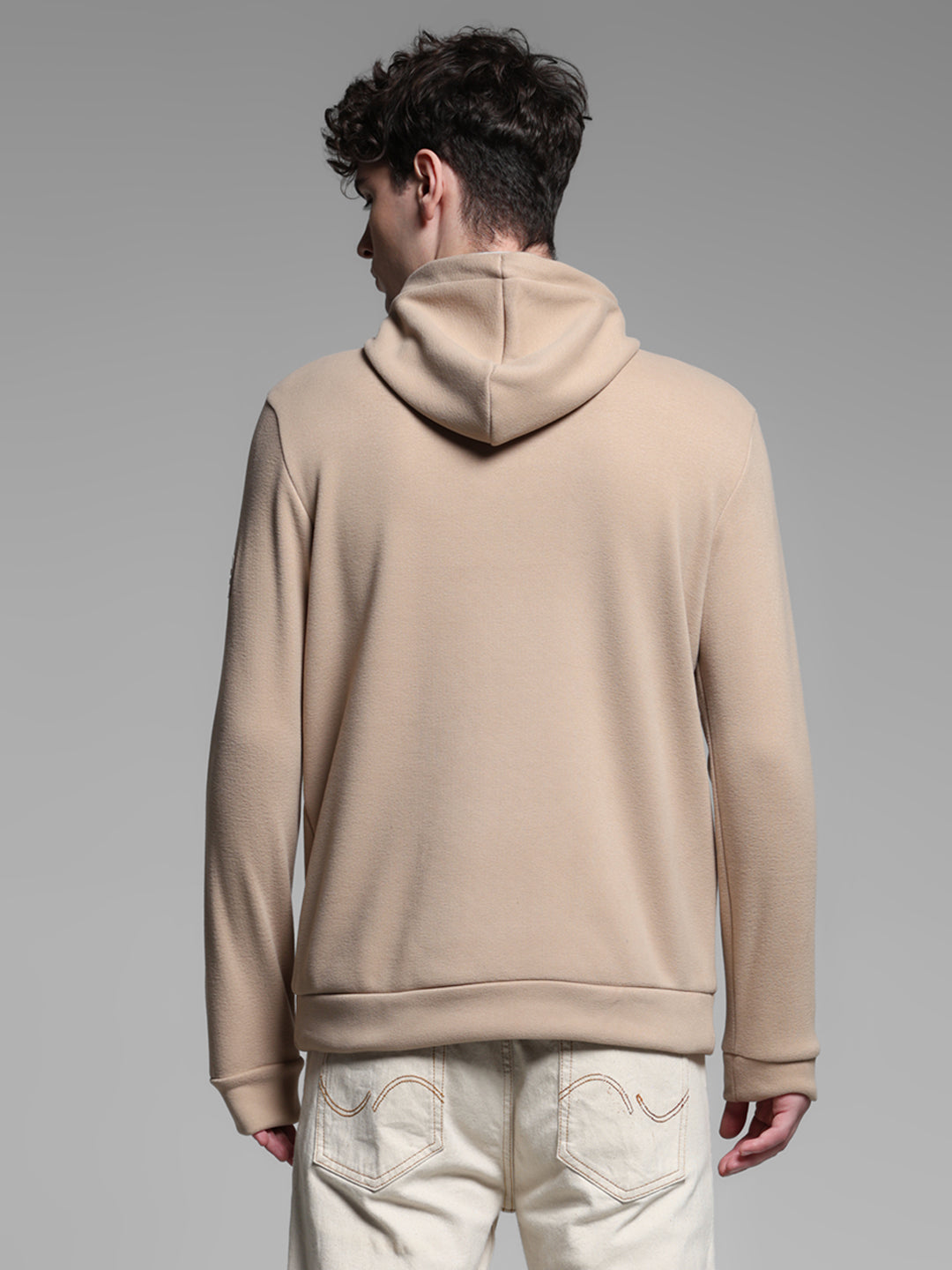 Beige hooded Sweatshirt