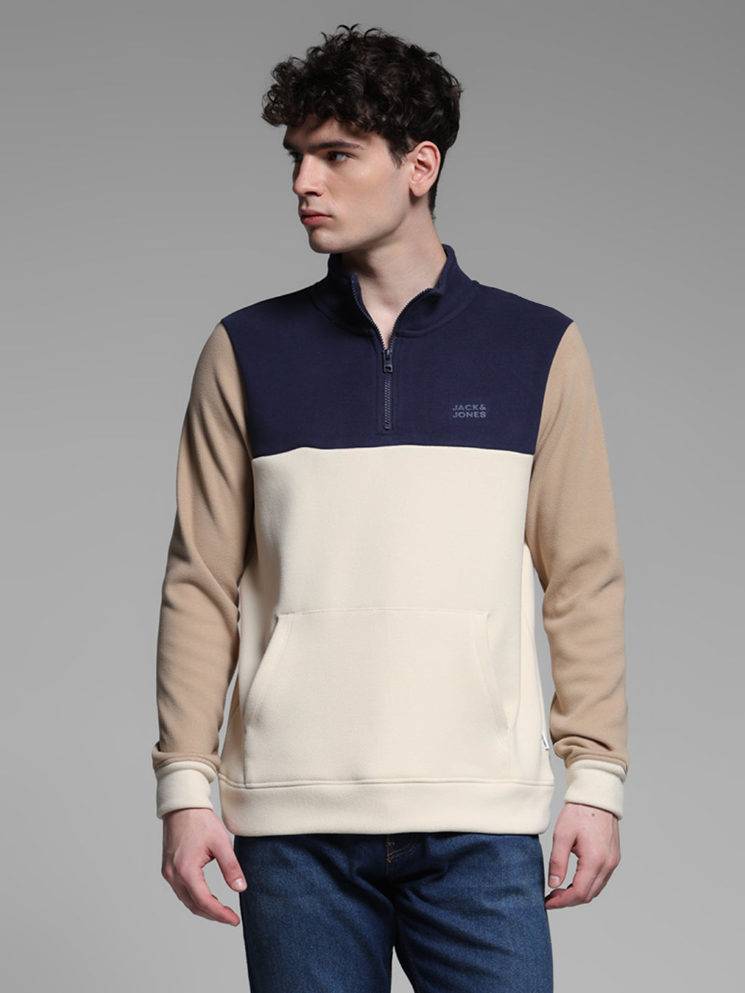 Colourblocked Half-Zip Sweatshirt