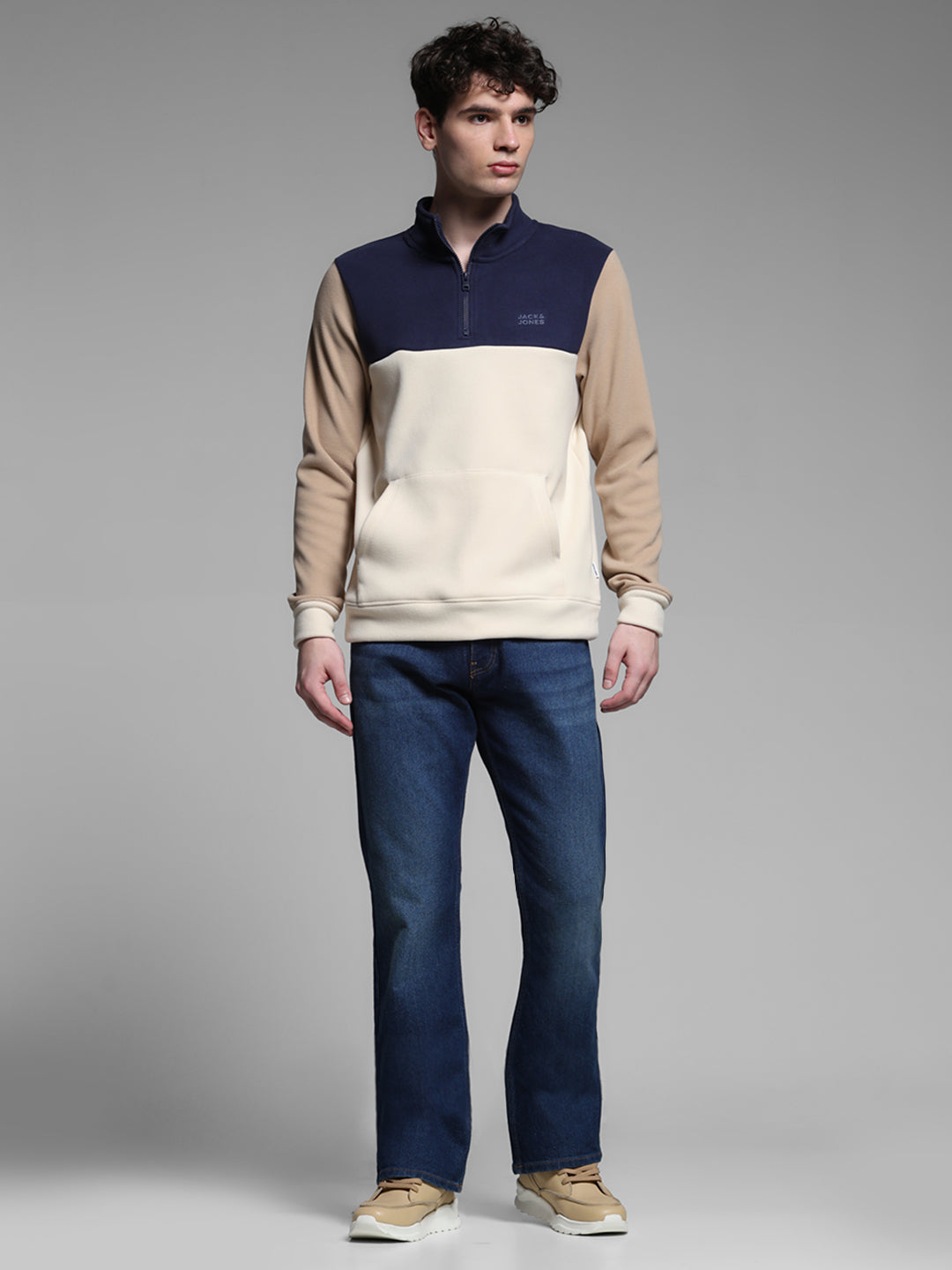 Colourblocked Half-Zip Sweatshirt