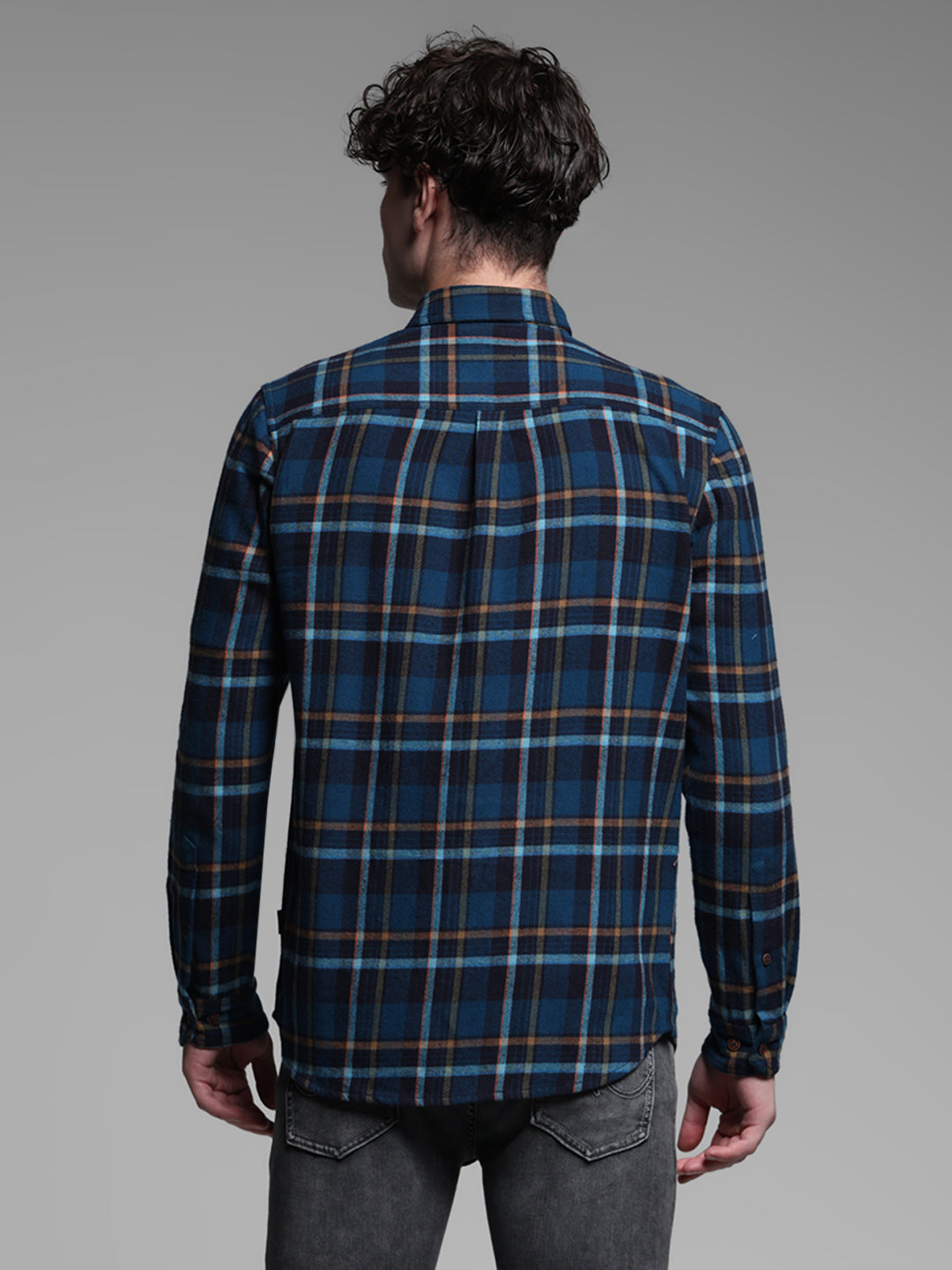 Blue Check Cotton Shirt