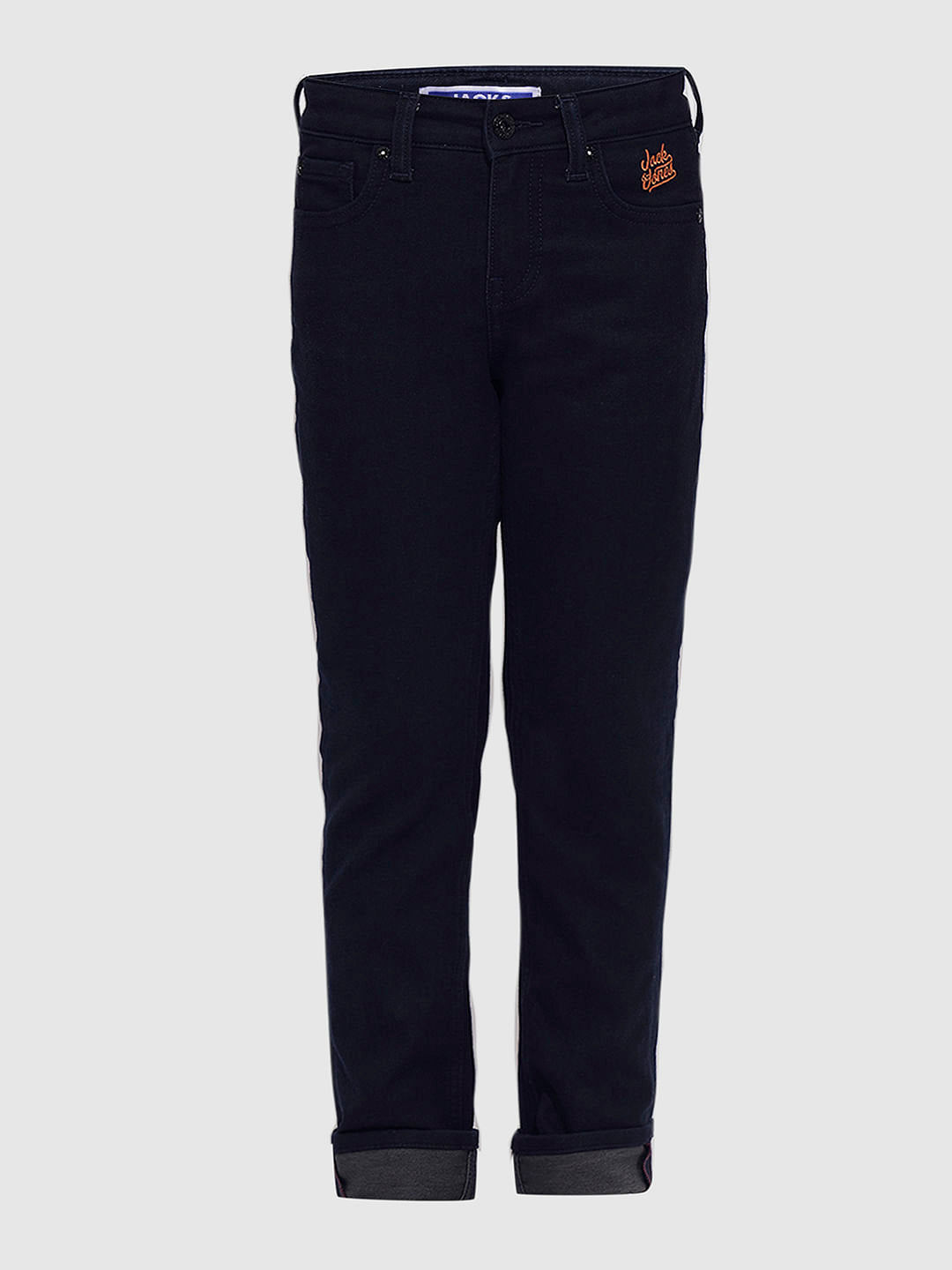 Dark Blue Mid Rise Jeans