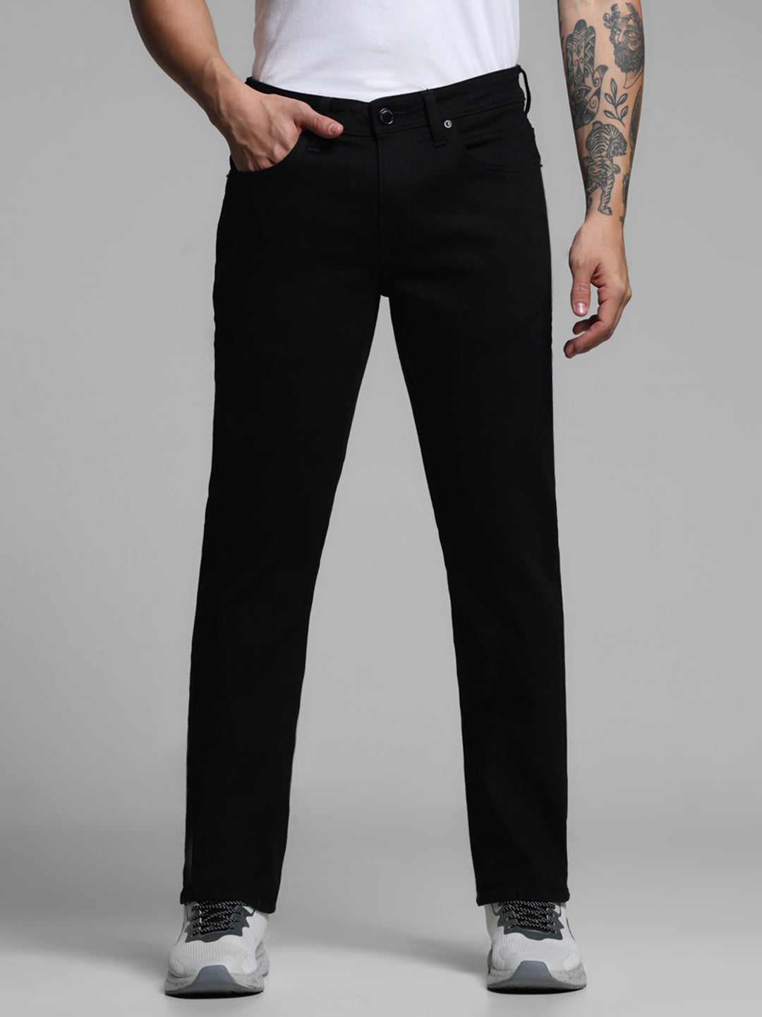 Black Clark Washed Regular Fit Jeans