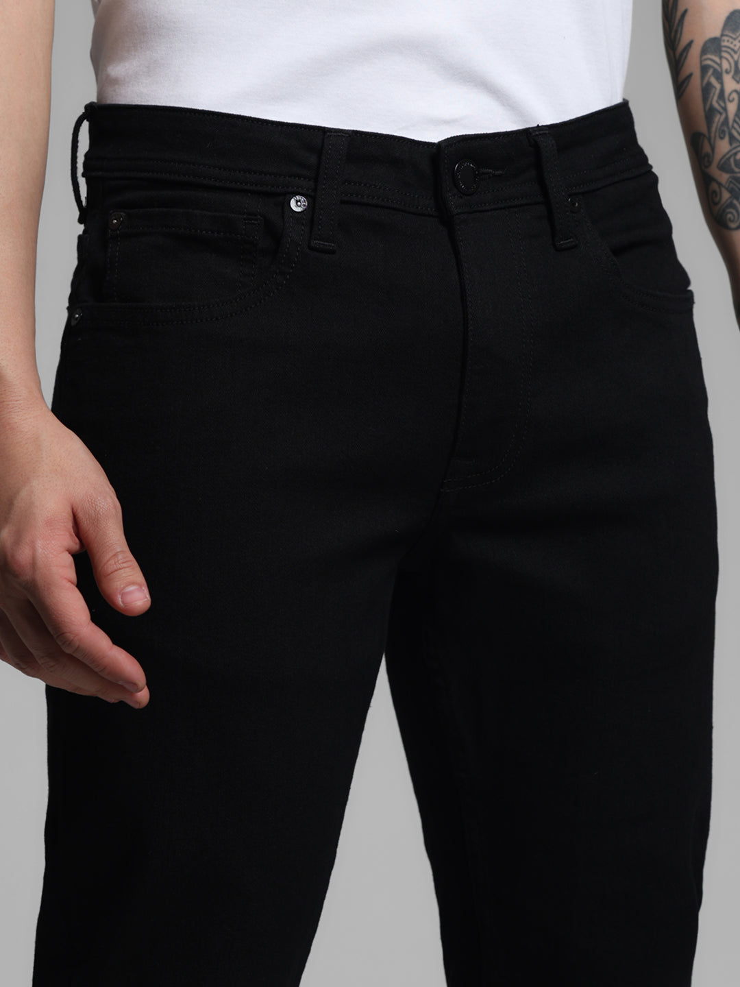 Black Clark Washed Regular Fit Jeans