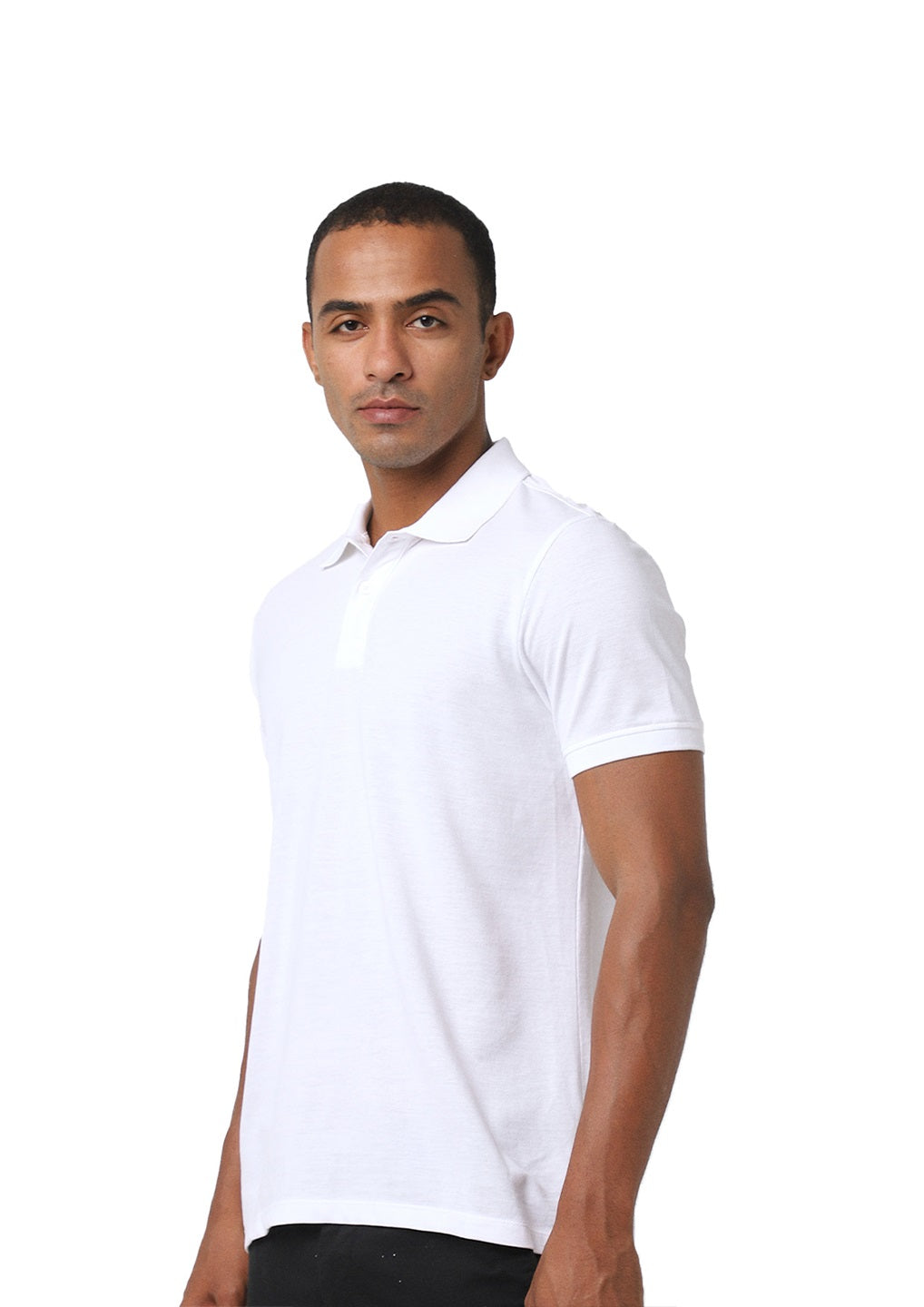 White Cotton Blend Polo