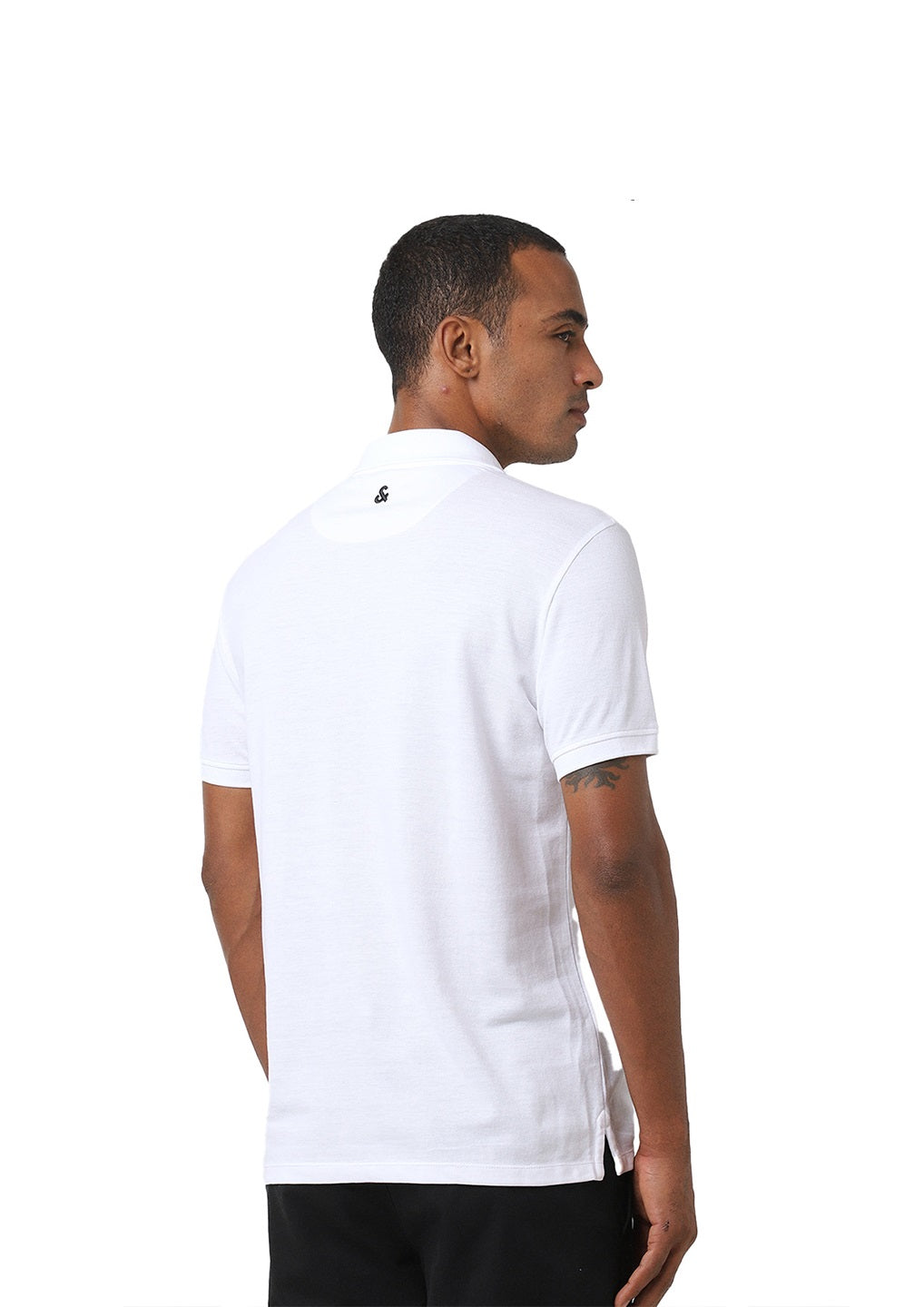 White Cotton Blend Polo