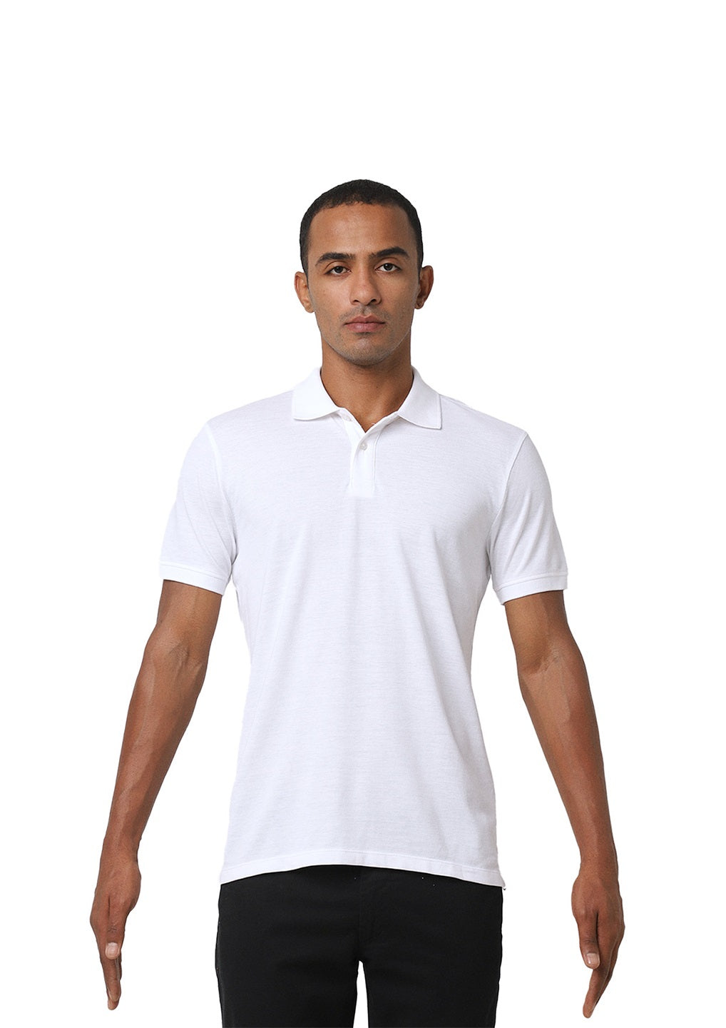 White Cotton Blend Polo