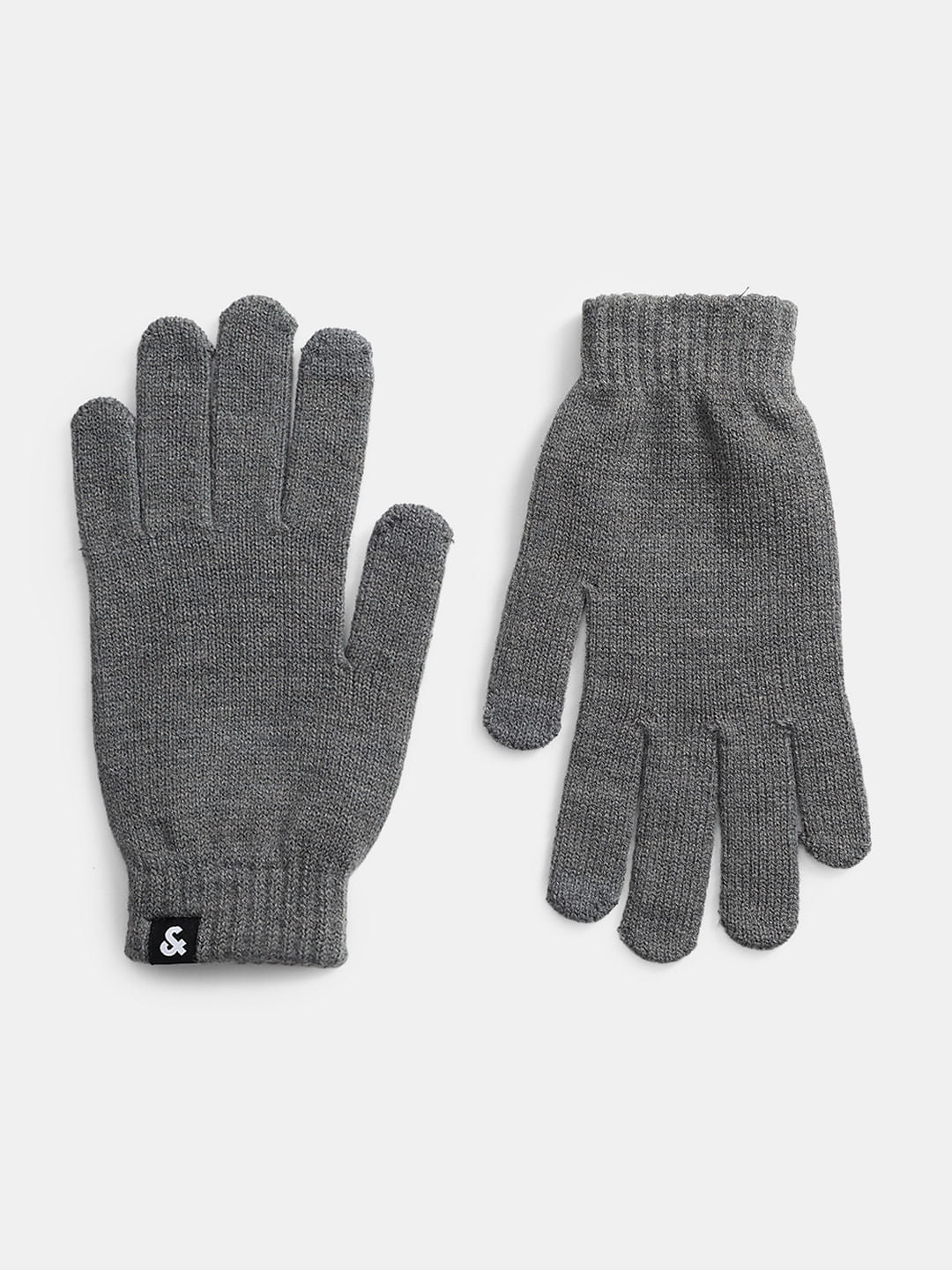 Grey Knitted Gloves