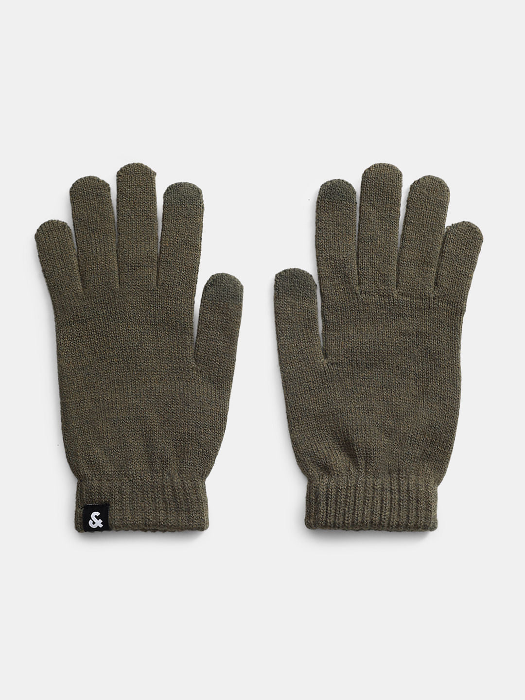 Olive Green Knitted Gloves